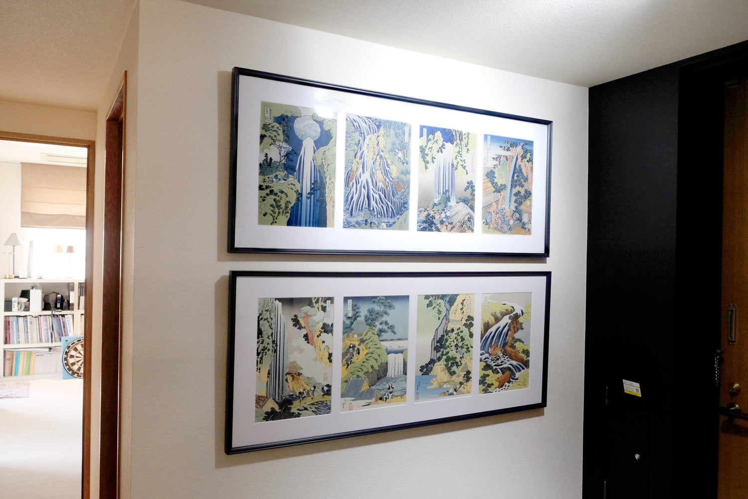 飾って楽しむアダチの浮世絵 お客様インタビュー~浮世絵のある暮らし~ 『壮観! 北斎の滝8図でお出迎え』