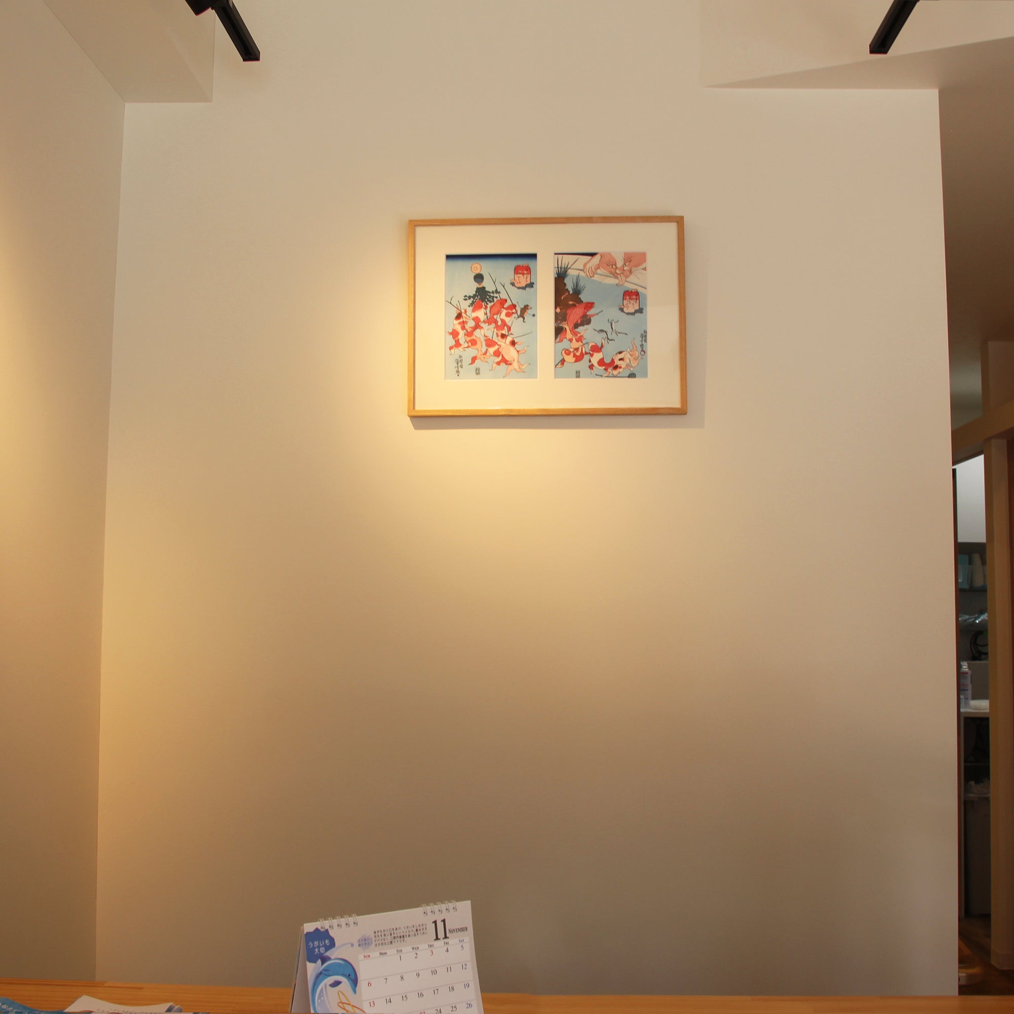 Two Goldfish prints in one frame (natural finish)