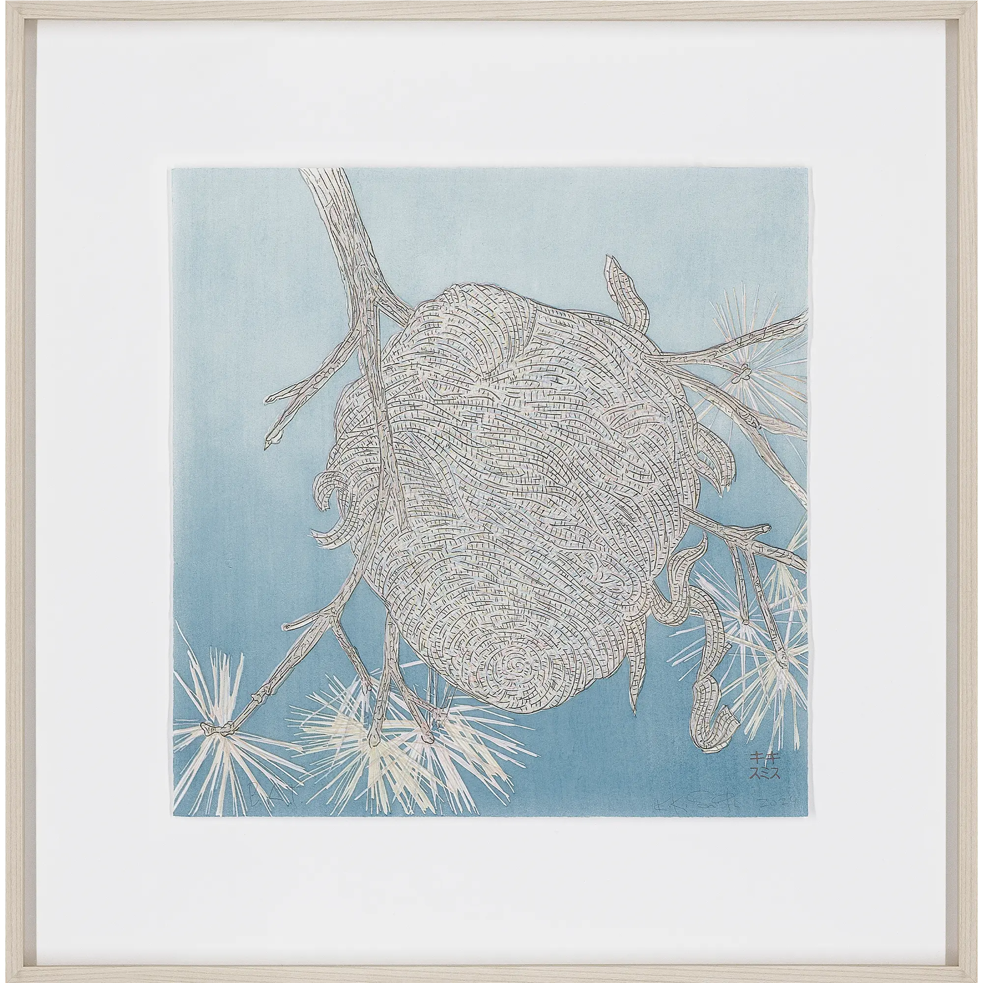 キキ・スミス「Paper Wasps Nest」額付き画像 Kiki Smith "Paper Wasps Nest"Framed