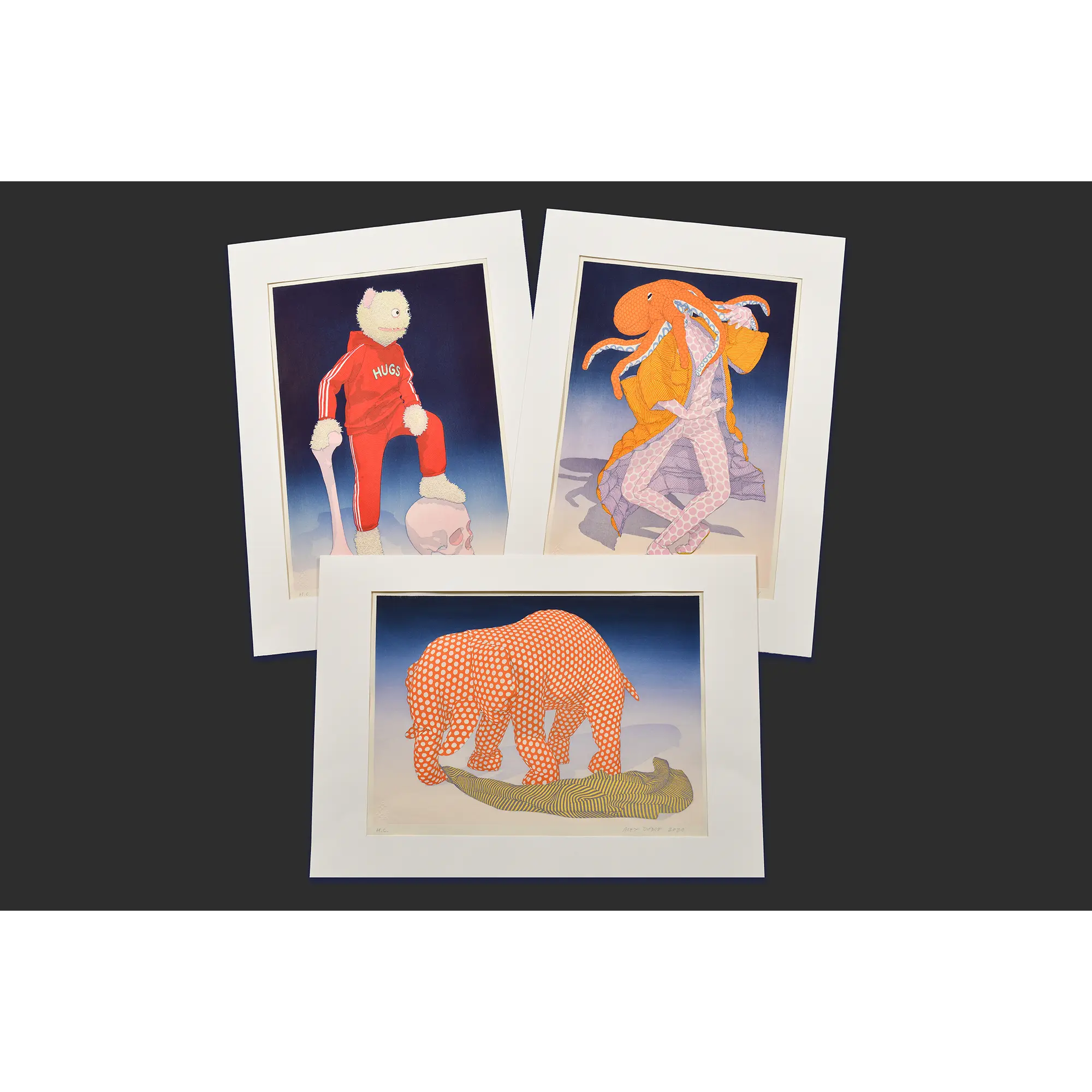 アレックス・ダッジ 木版画3図セット Set of Three Woodcut Prints by Alex Dodge