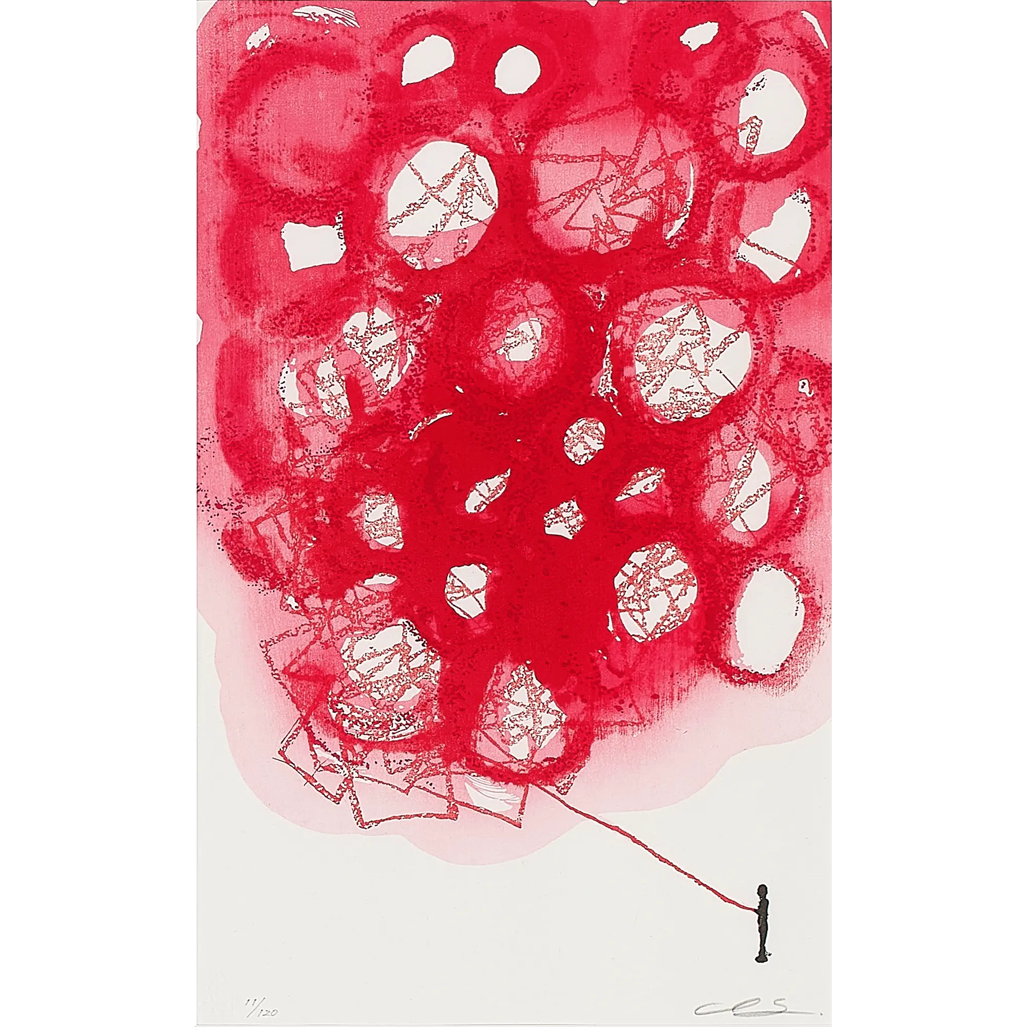 塩田千春「Connected to the Universe -Red Circles-」