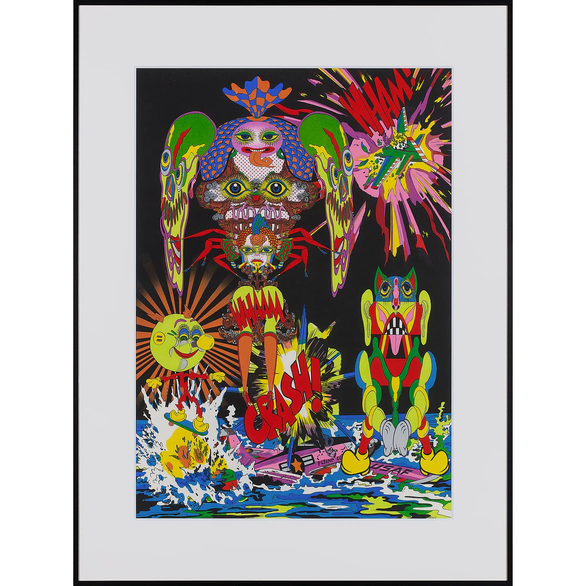 田名網敬一「眼光ビーム」額付き画像 Keiichi Tanaami「Eye Beam」
