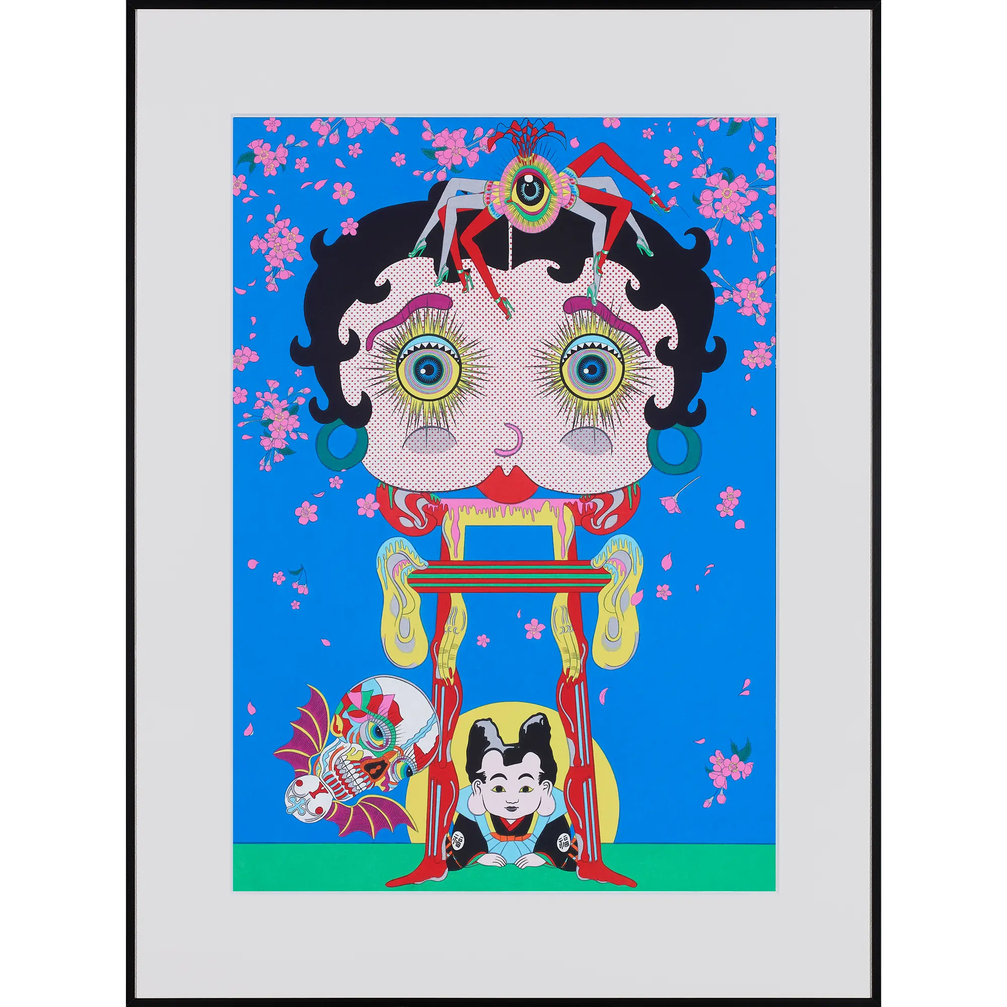 田名網敬一「藍御前」額付き画像 Keiichi Tanaami「Lady Indigo」