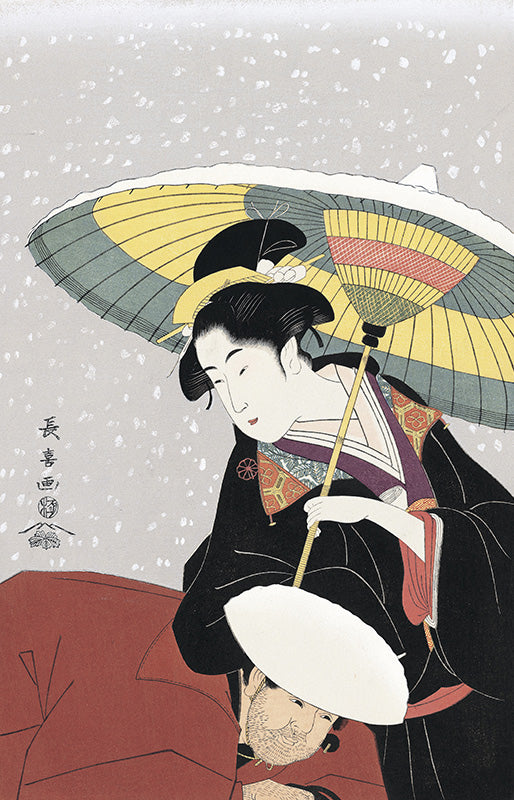 栄松斎長喜「雪中秋色女」アダチ版復刻浮世絵