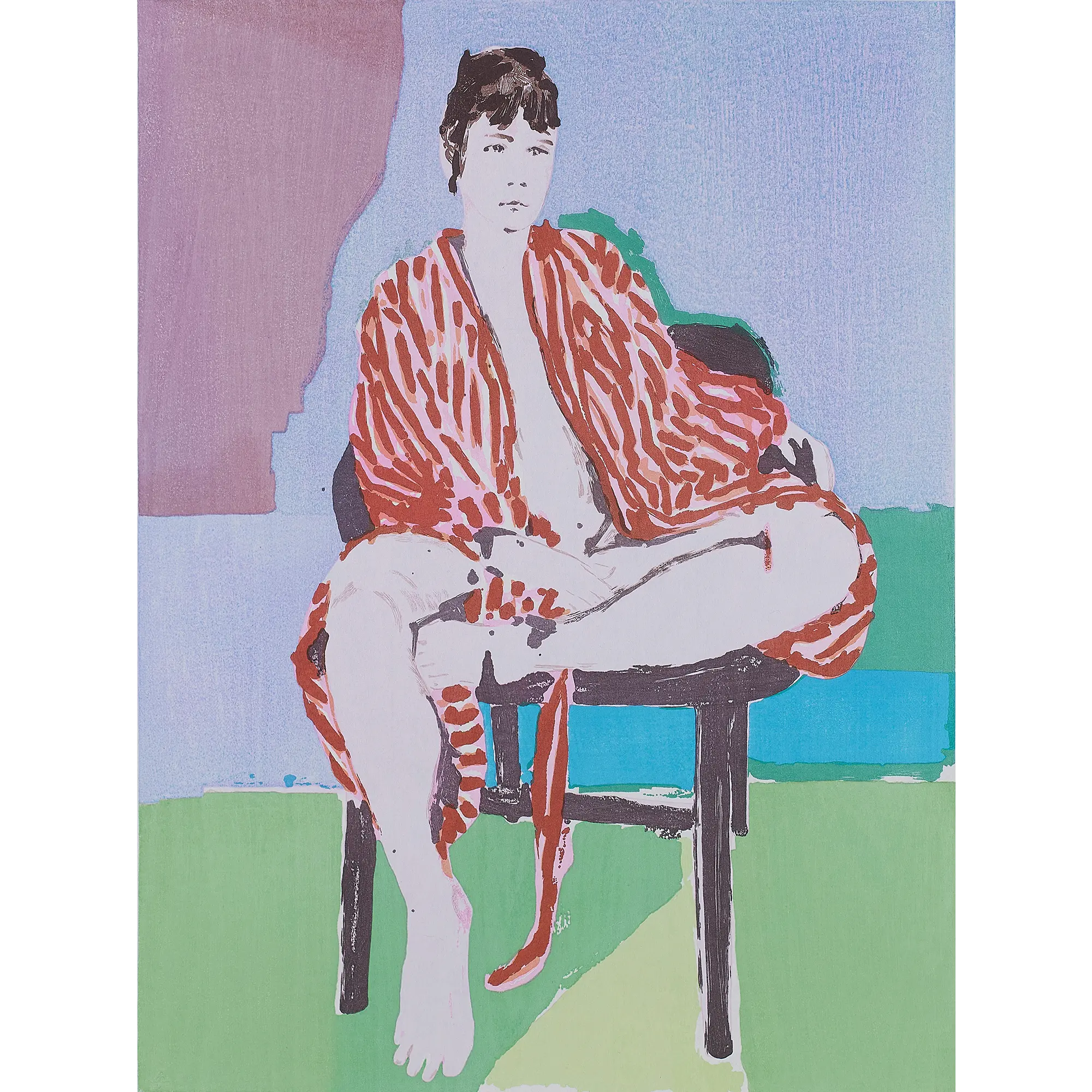 クレア・タブレ「Self-portrait in a Robe (purple) 」 Claire Tabouret「Self-portrait in a Robe (purple) 」