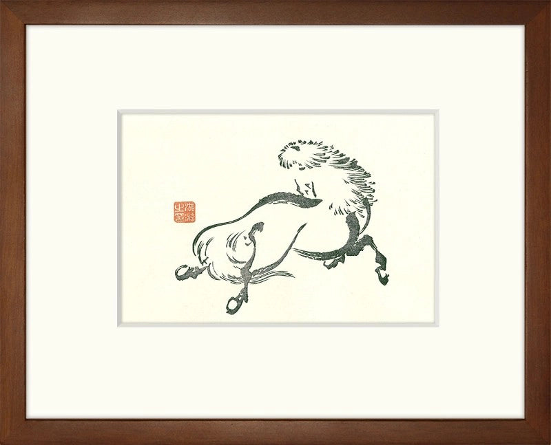 Others 小さな干支の木版画 古今名筆石摺鑑より「馬」｜オンライン