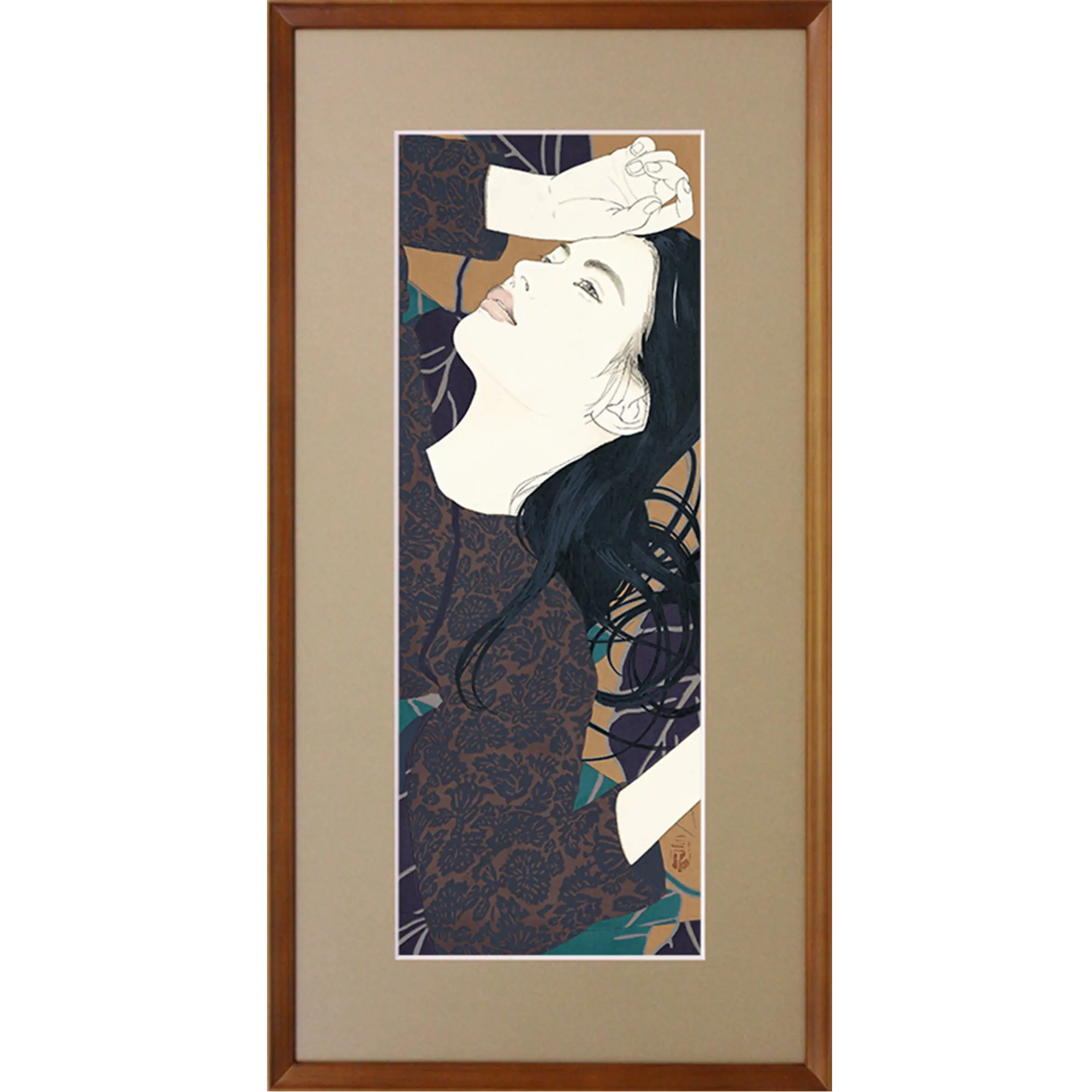 池永康晟「散菊・沙月」額付き画像 Yasunari Ikenaga ”Scattering Chrysanthemums - Satsuki”