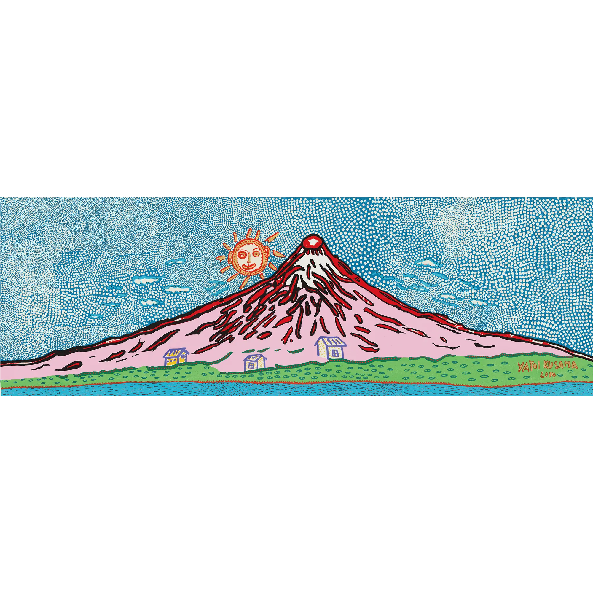 草間彌生「七色の富士 やさしさに溢れた万物は私の心を打った」 Yayoi Kusama「All things full of kindness touched my heart」