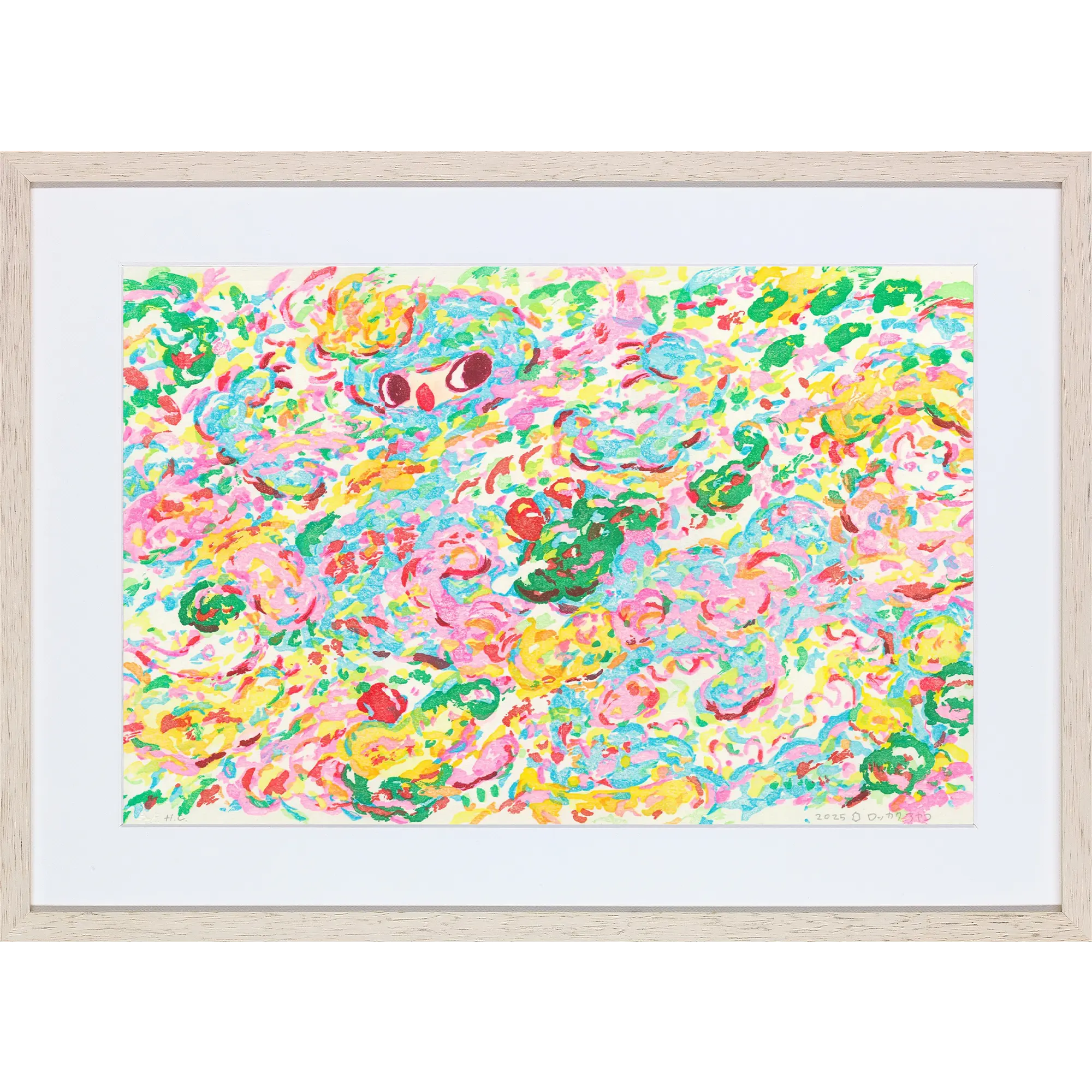 ロッカクアヤコ「無題3」額付き画像 Ayako Rokkaku「Untitled 3」Framed