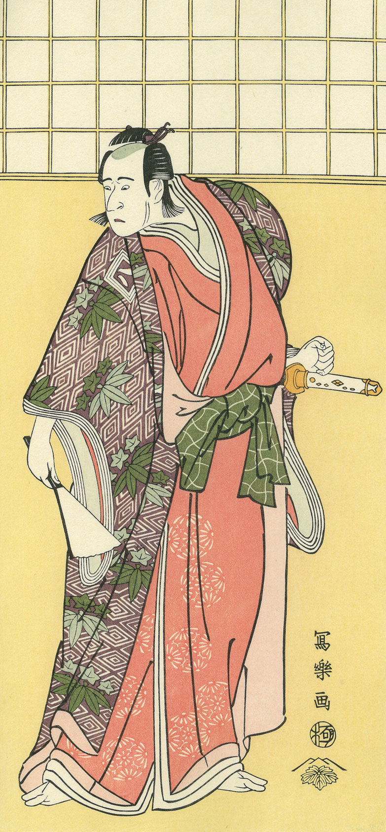 東洲斎写楽「三代目市川八百蔵 八幡太郎源義家実は漁師さざ浪の辰五郎」