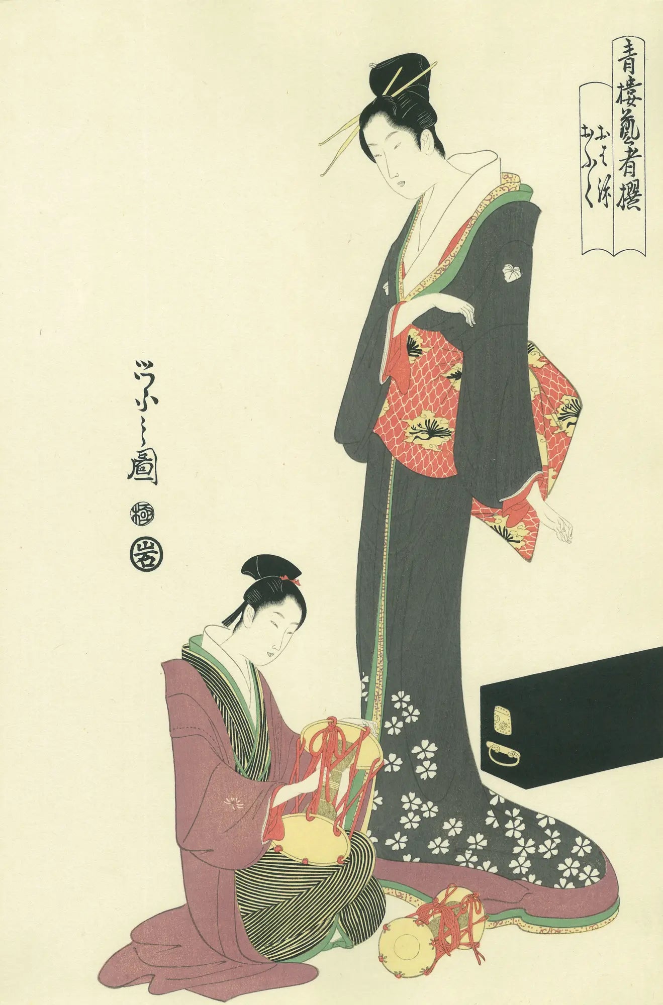 鳥文斎栄之「おはね おふく」アダチ版復刻浮世絵