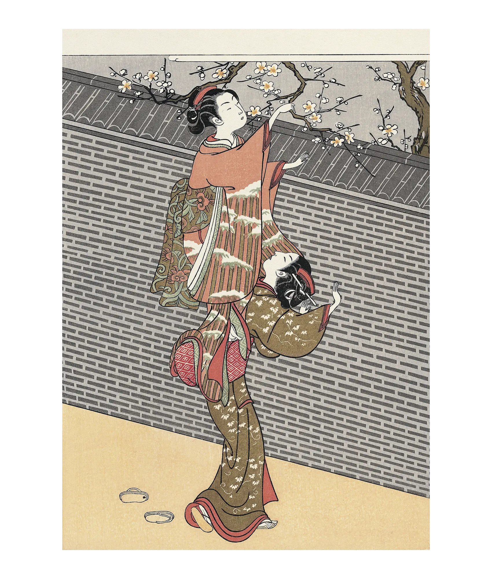 鈴木春信「梅折る美人」アダチ版復刻浮世絵