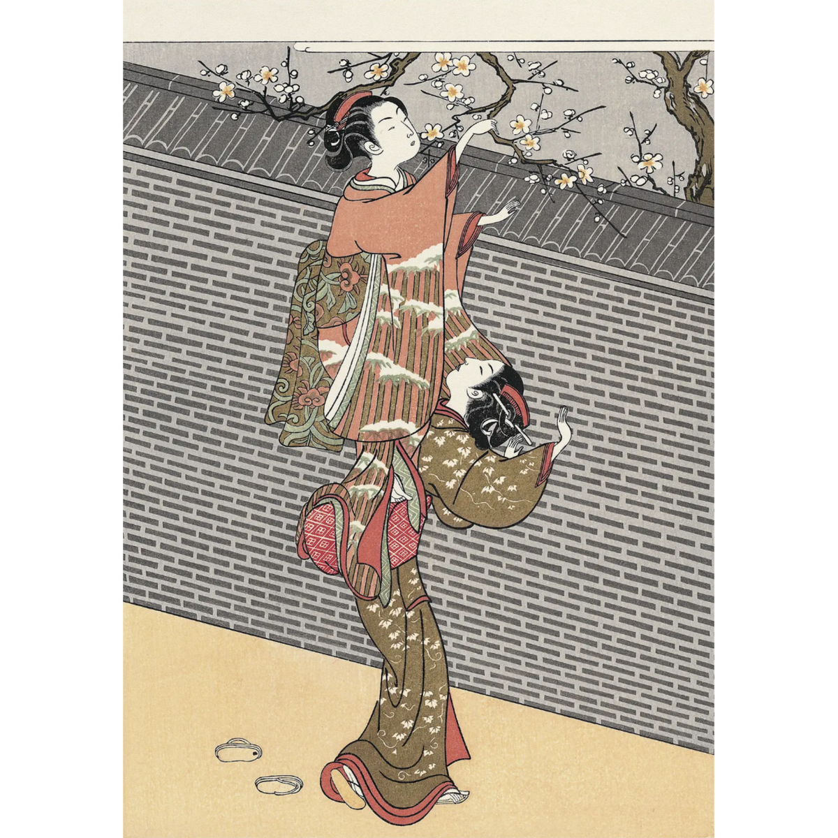 鈴木春信「梅折る美人」アダチ版復刻浮世絵