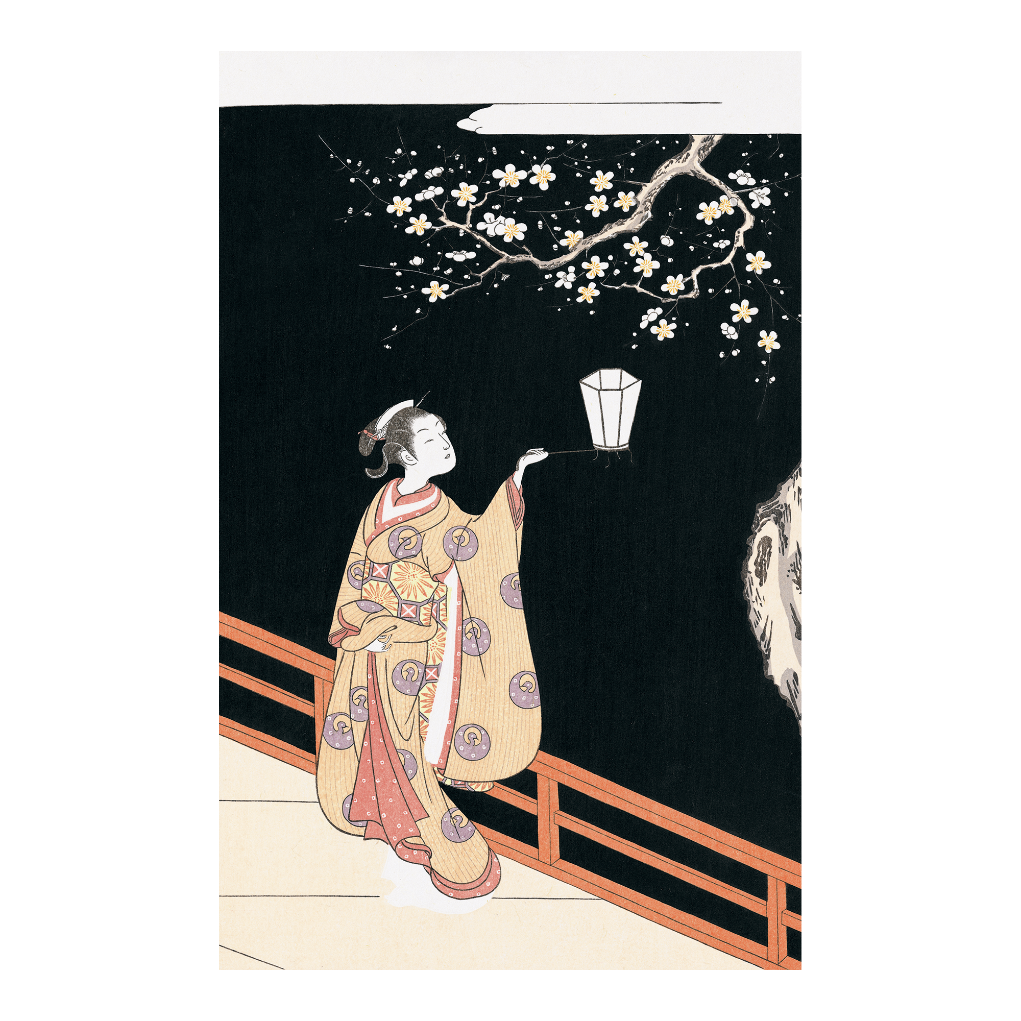 Suzuki Harunobu（鈴木春信） 夜の梅｜浮世絵・木版画のアダチ版画研究所