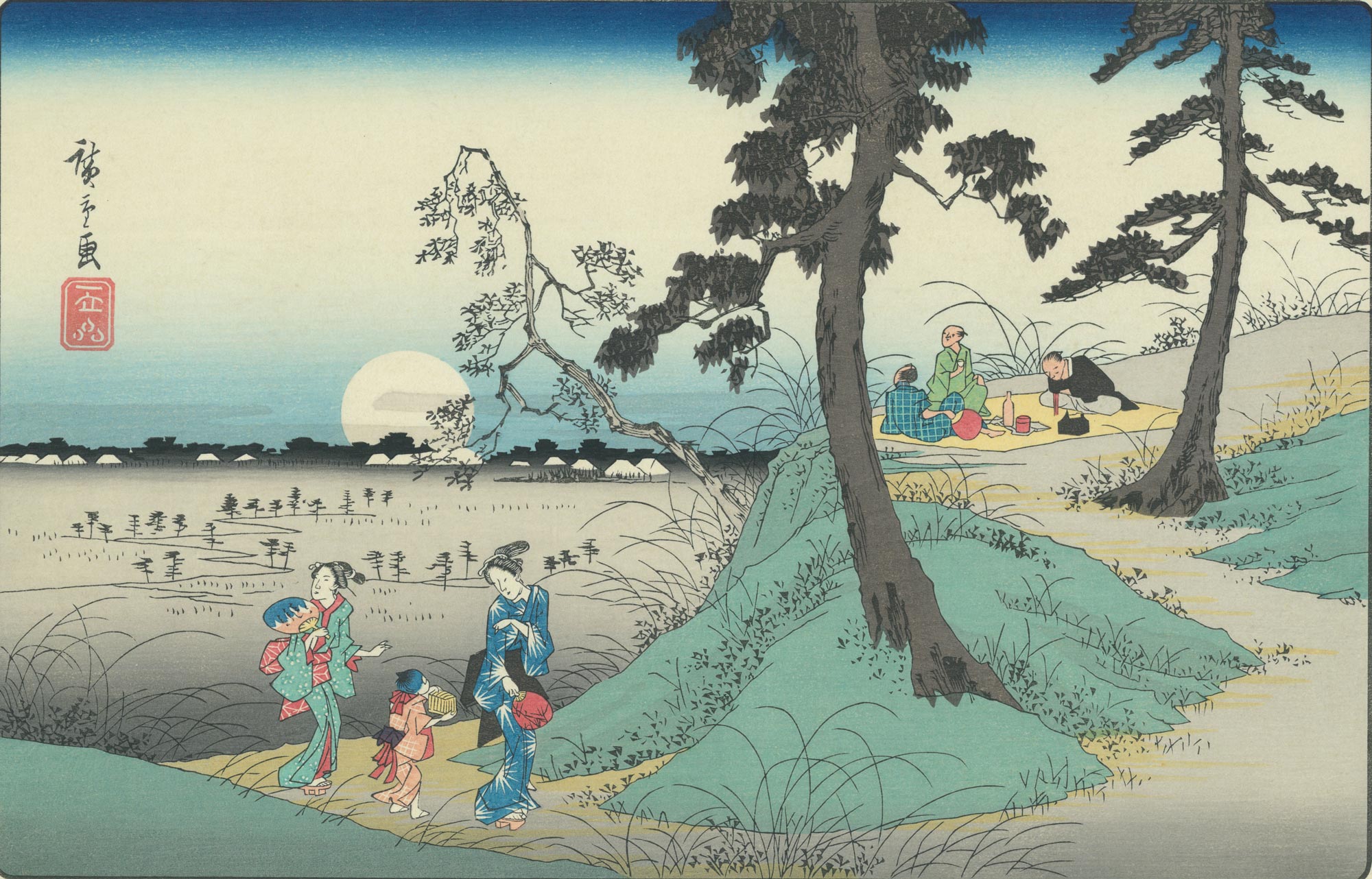 歌川広重「東都名所 道潅山虫聞之図」