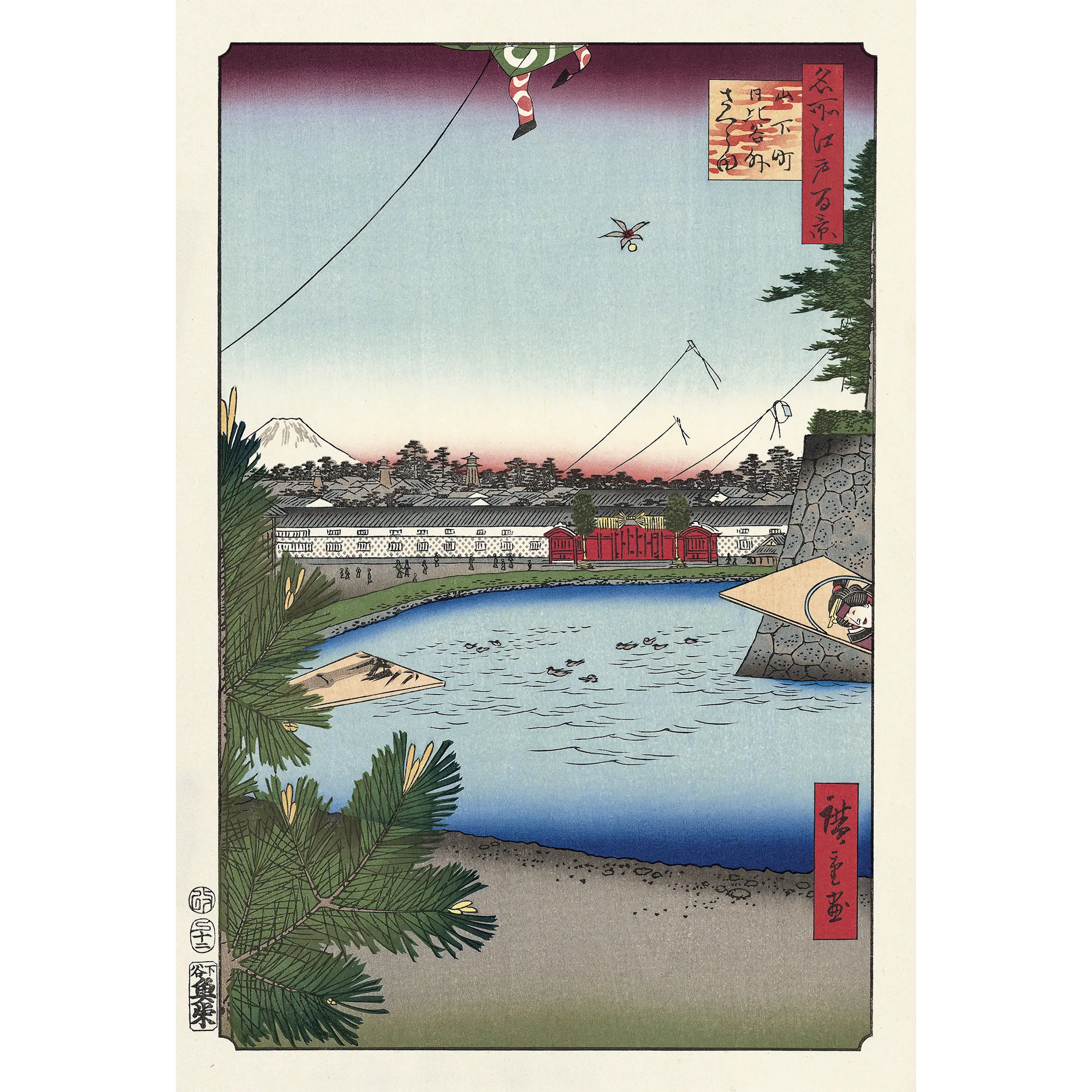 歌川広重「名所江戸百景 山下町日比谷外さくら田」アダチ版復刻浮世絵
