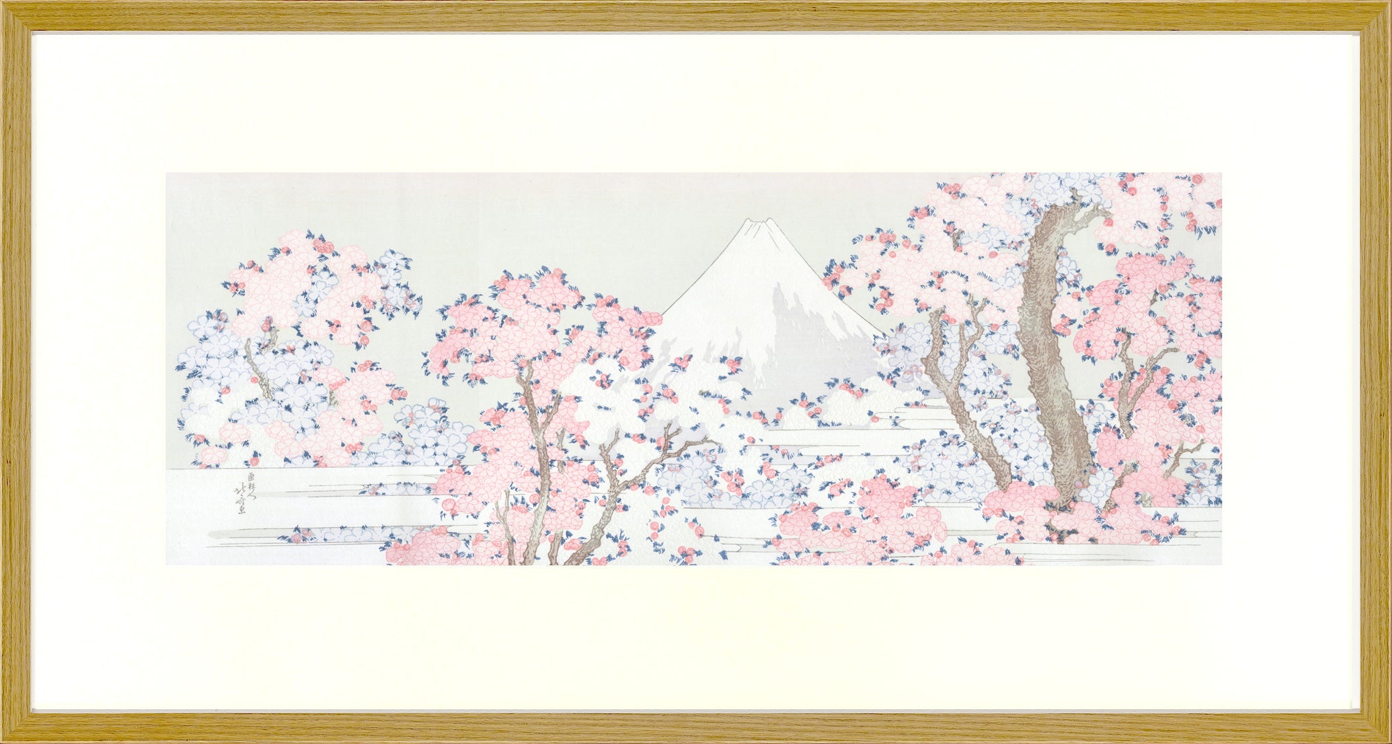 葛飾北斎「桜花に富士図」《特別仕様額付》