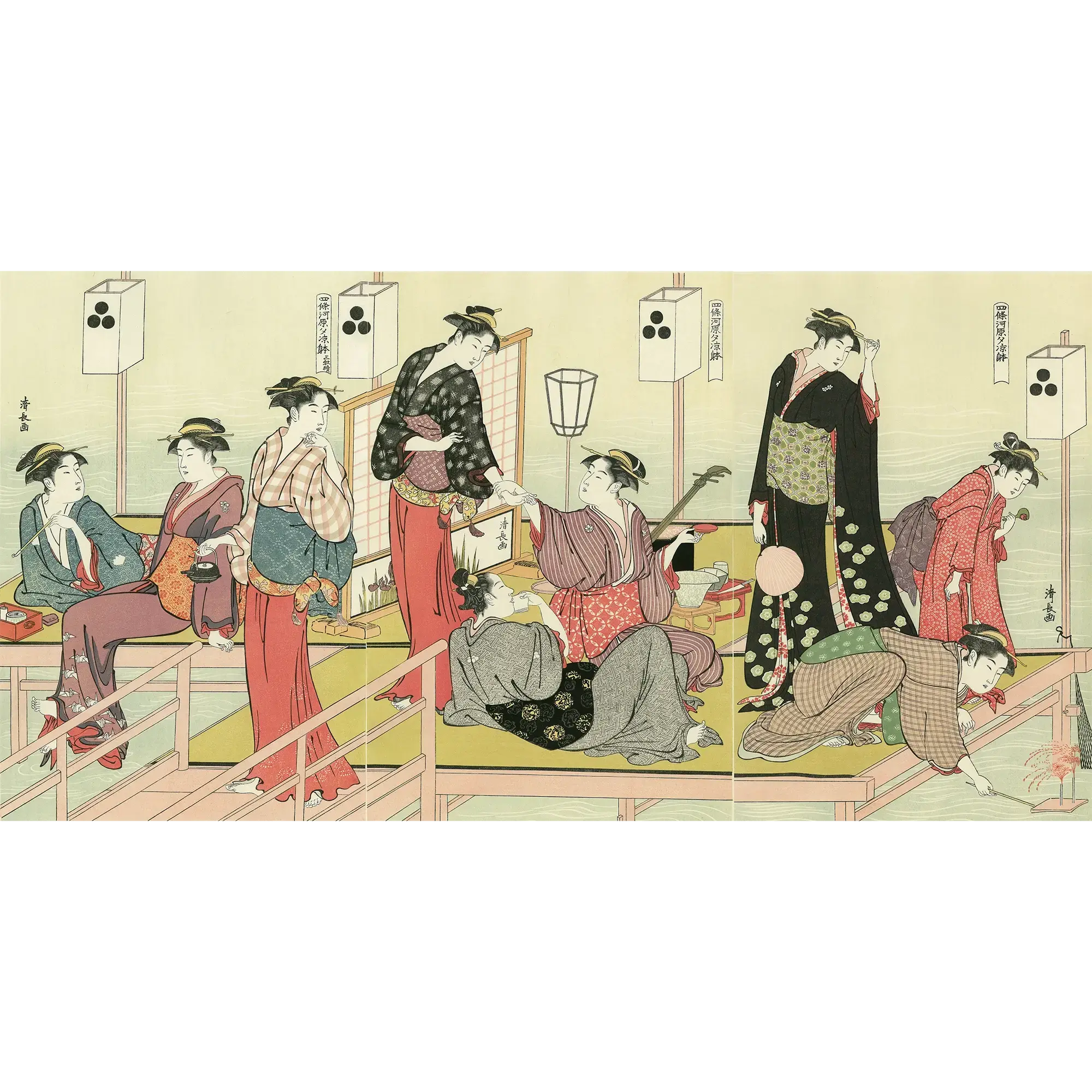 鳥居清長「四条河原夕涼躰」