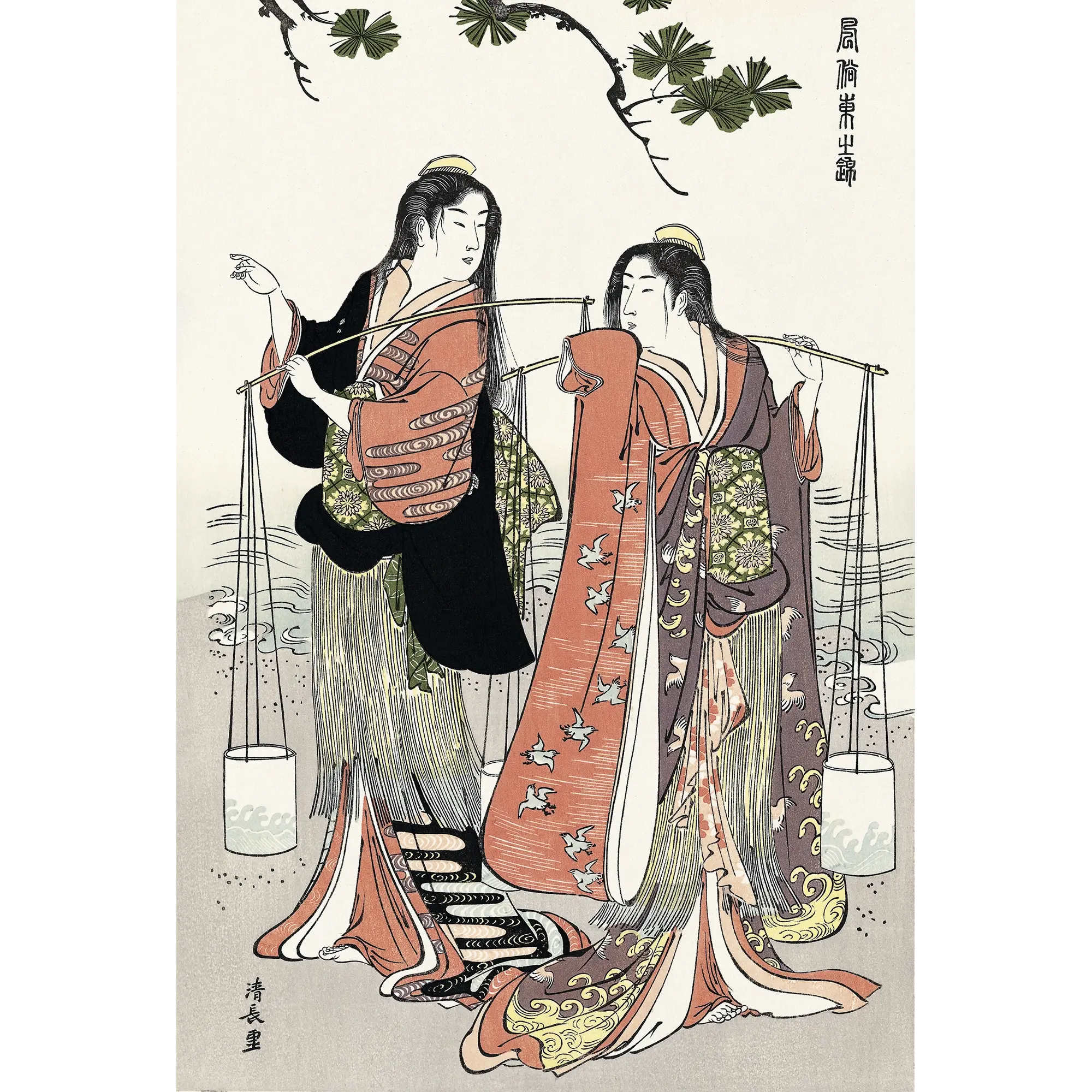 Torii Kiyonaga(鳥居清長) 鳥居清長「風俗東之錦 汐汲み Torii Kiyonaga(鳥居清長) 鳥居清長「風俗東之錦 汐汲み