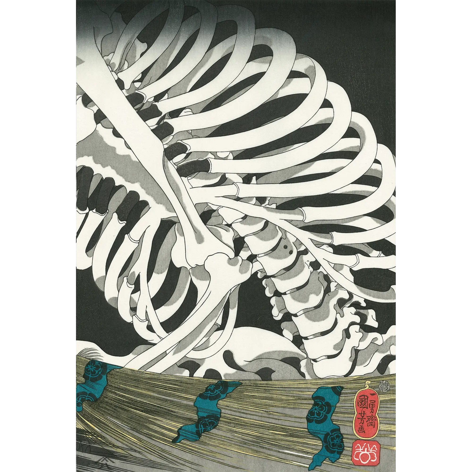 歌川国芳「相馬の古内裏」(右図)アダチ版復刻浮世絵