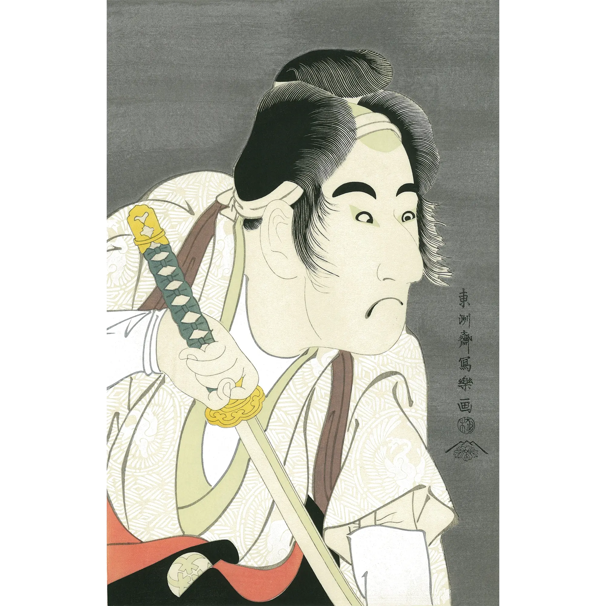 東洲斎写楽「二代目坂東三津五郎 石井源蔵」アダチ版復刻浮世絵