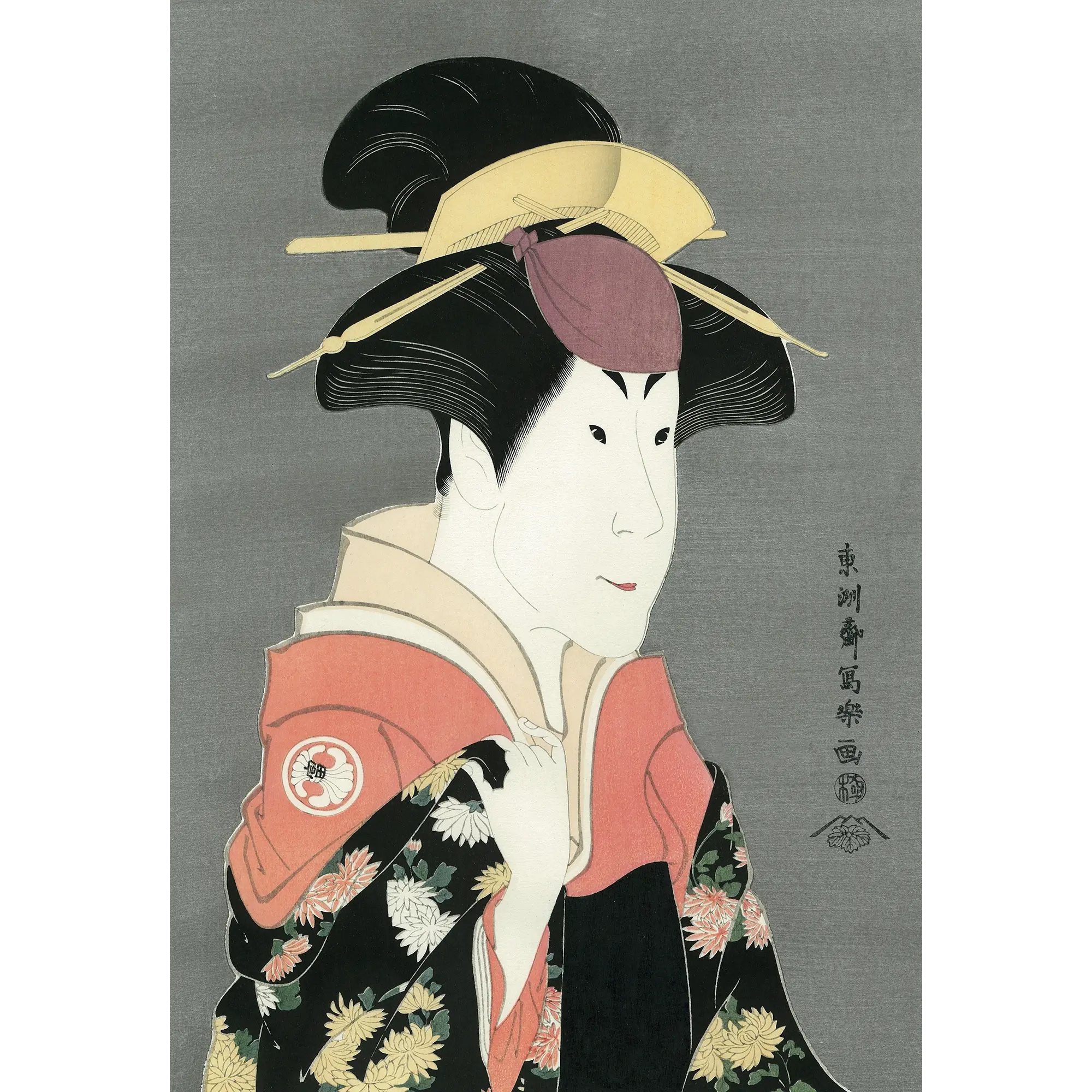 東洲斎写楽「二代目瀬川富三郎 大岸蔵人妻やどり木」アダチ版復刻浮世絵