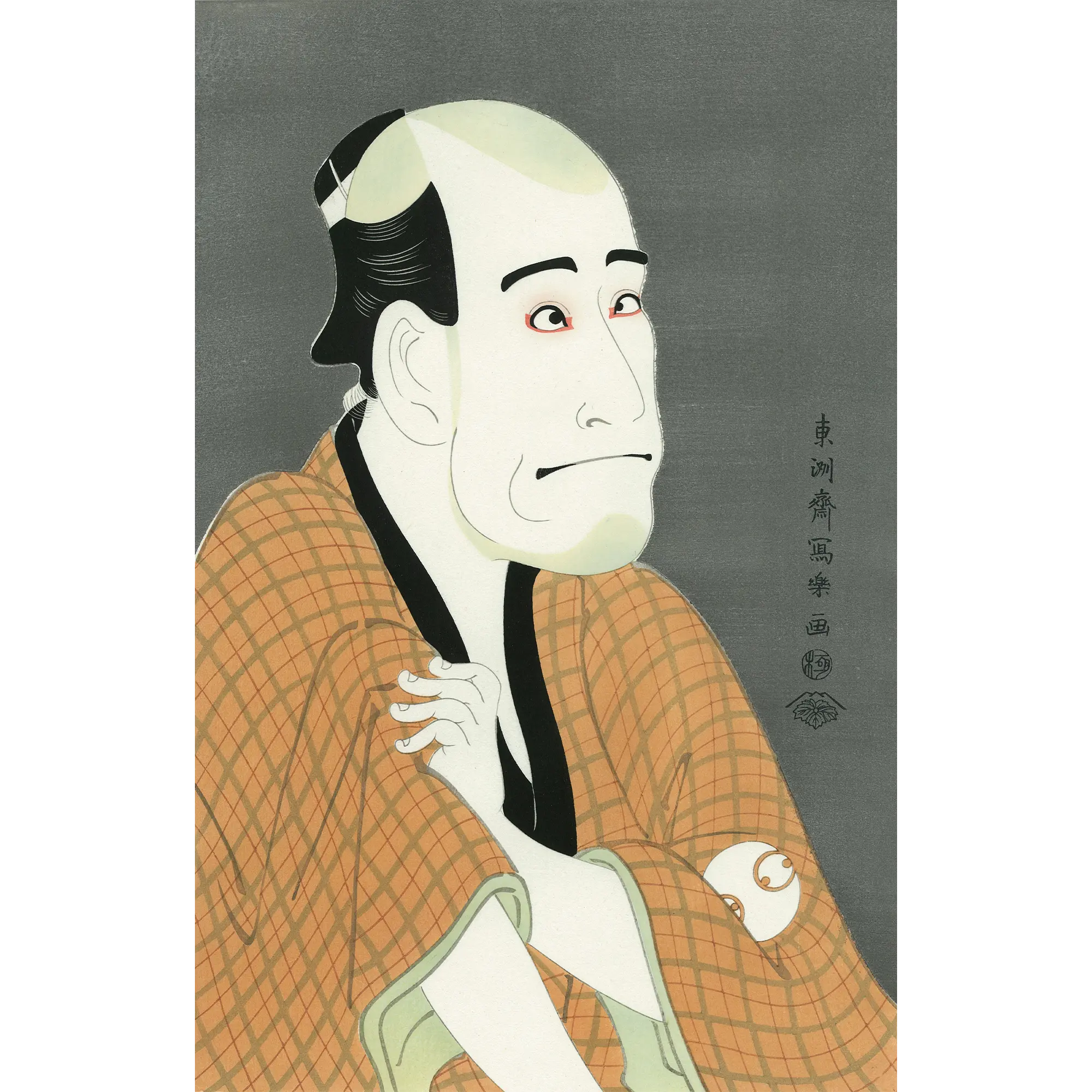 唐寅人物図 双円掛軸 酒金紙仕様 Toshusai Sharaku（東洲斎写楽） 東洲斎写楽「嵐竜蔵 金貸石部金吉
