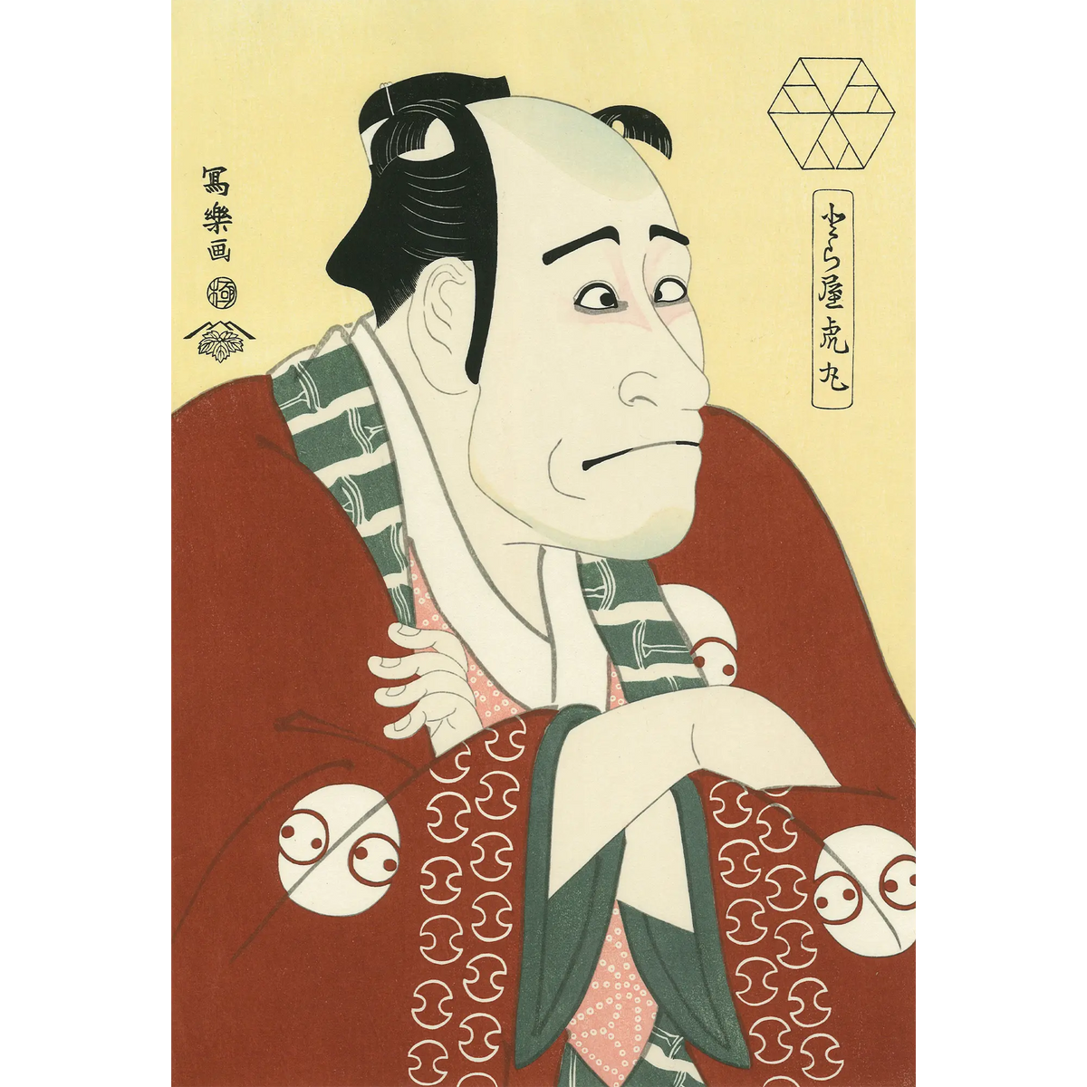 東洲斎写楽「とら屋虎丸(二代目嵐龍蔵 奴なみ平)」アダチ版復刻浮世絵