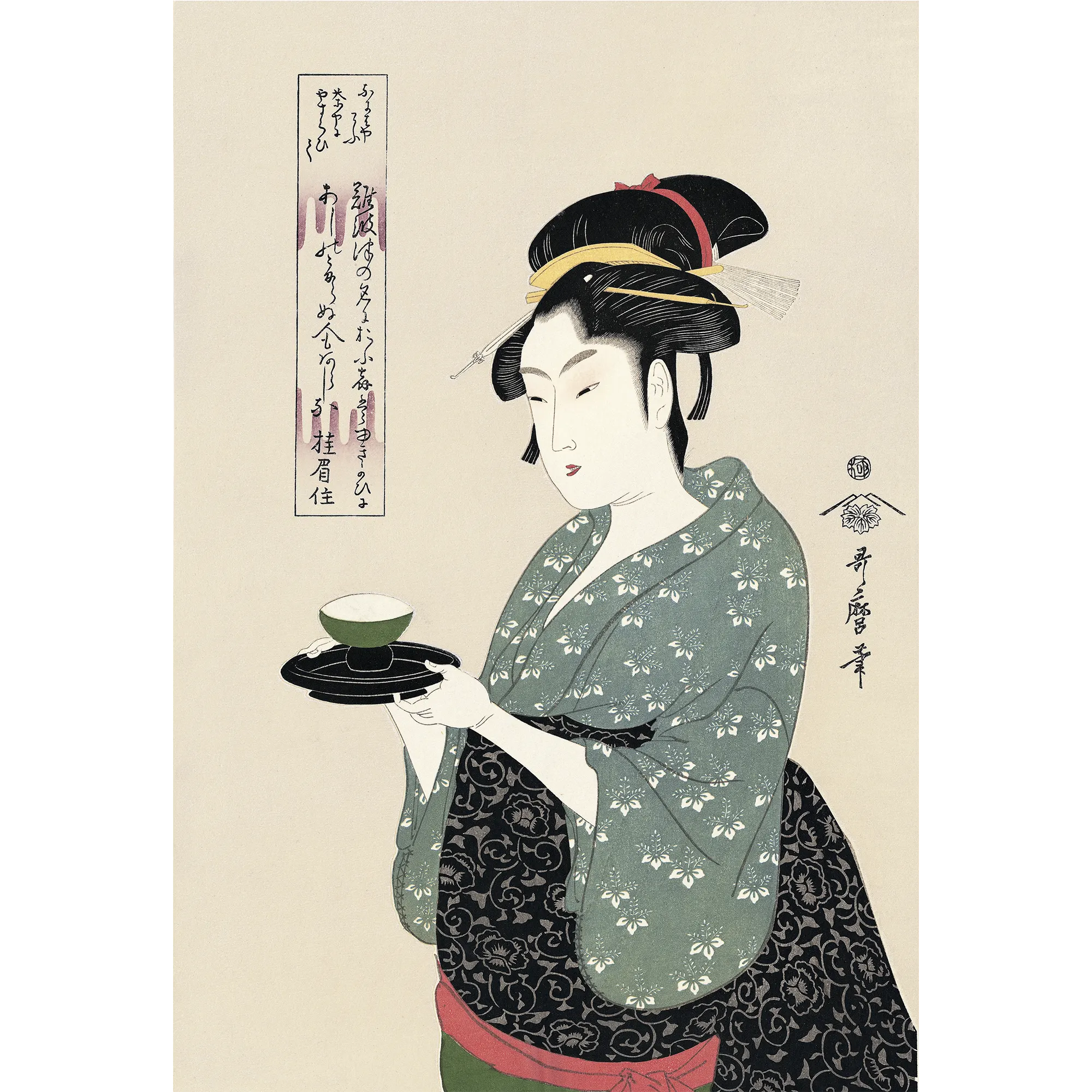 喜多川歌麿「難波屋おきた」アダチ版復刻浮世絵