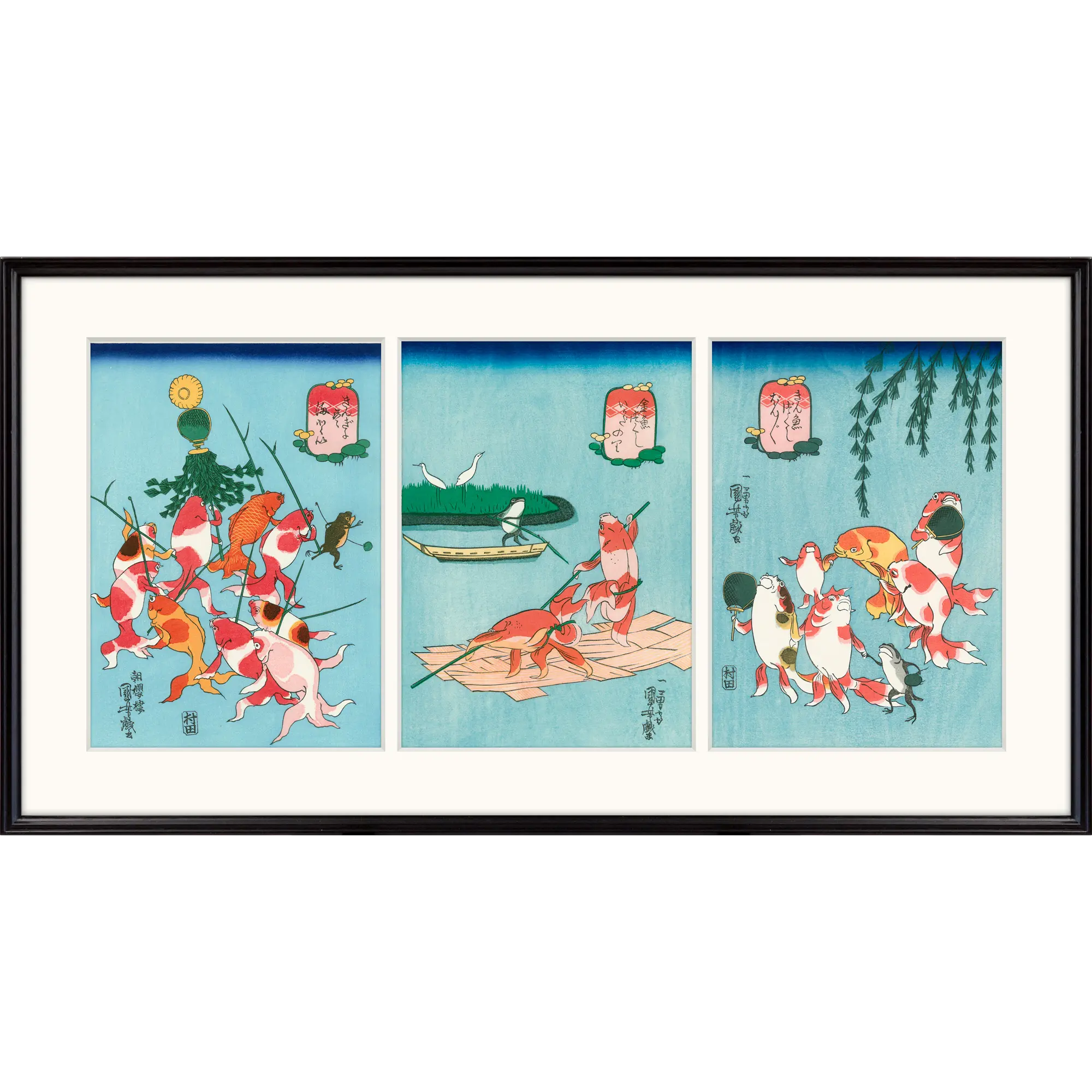 Utagawa Kuniyoshi（歌川国芳） 歌川国芳「金魚づくし」3図