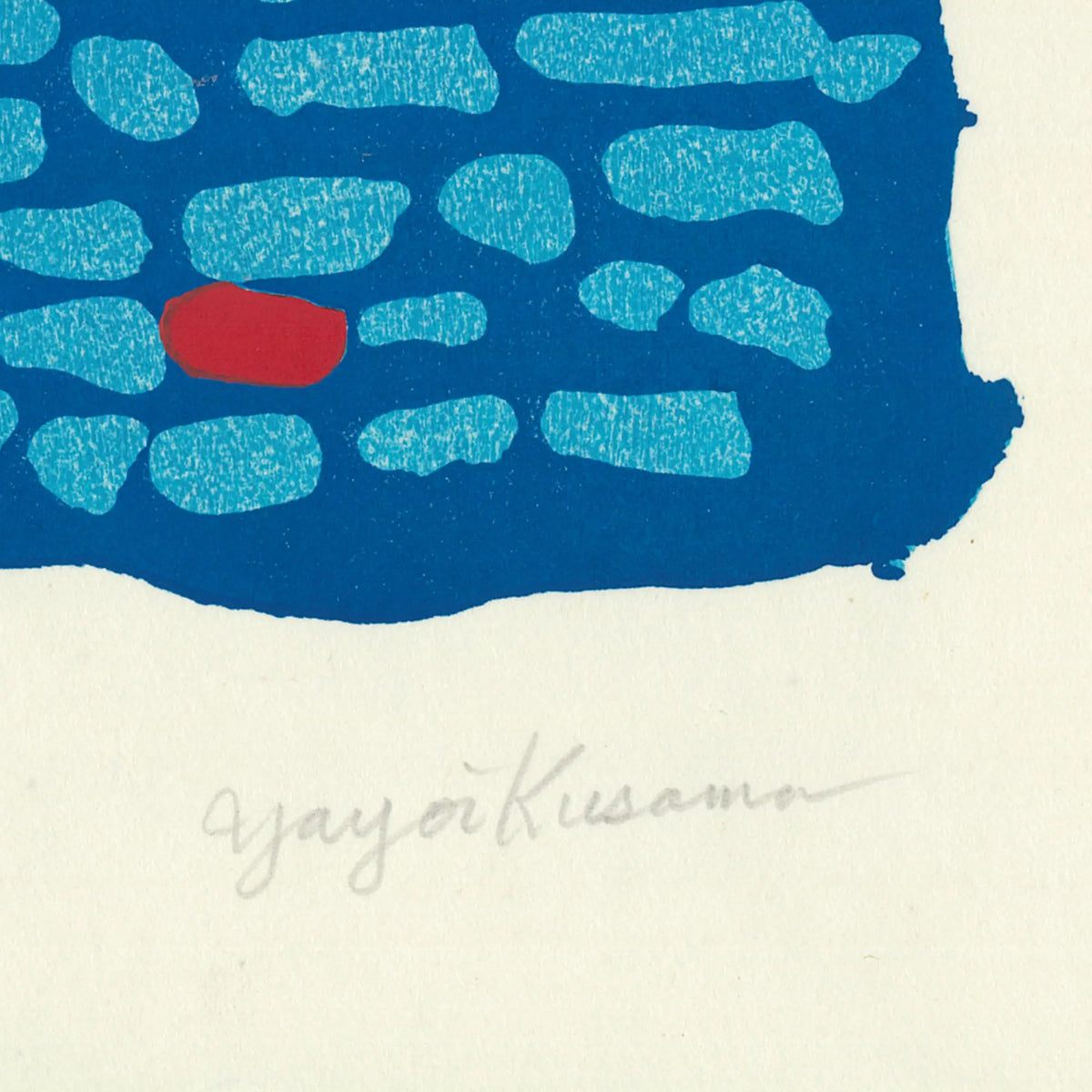 草間彌生「わが心の富士はかたる」サイン画像　Yayoi Kusama「Mt. Fuji of my heart speaks」