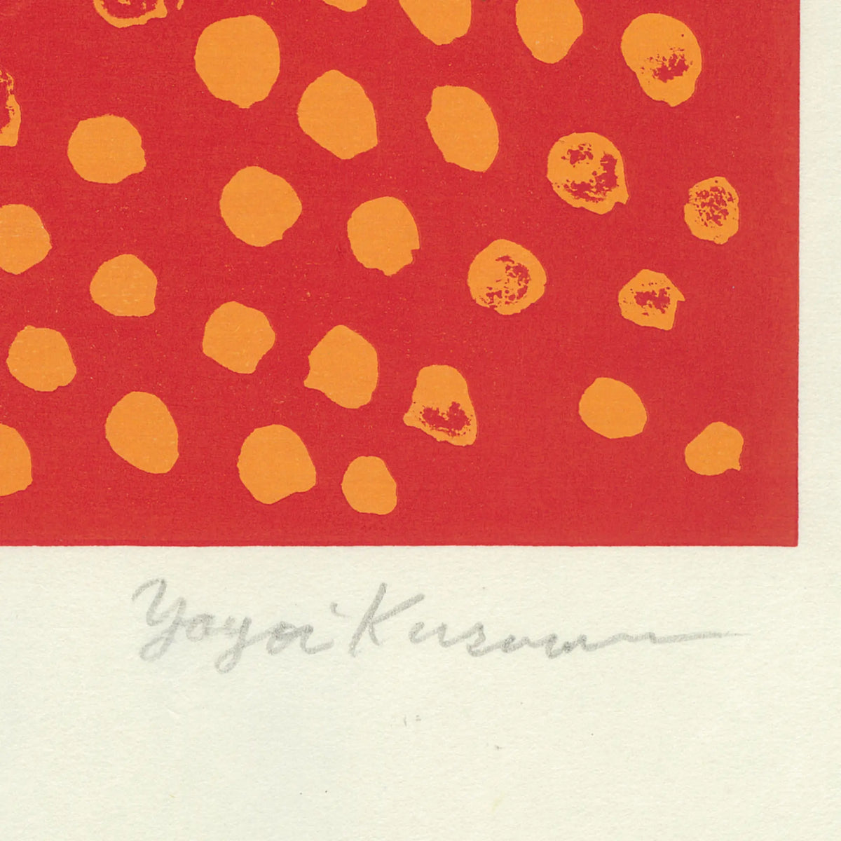 草間彌生「富士は心の故郷」サイン画像　Yayoi Kusama「Mt. Fuji is the home of my heart」