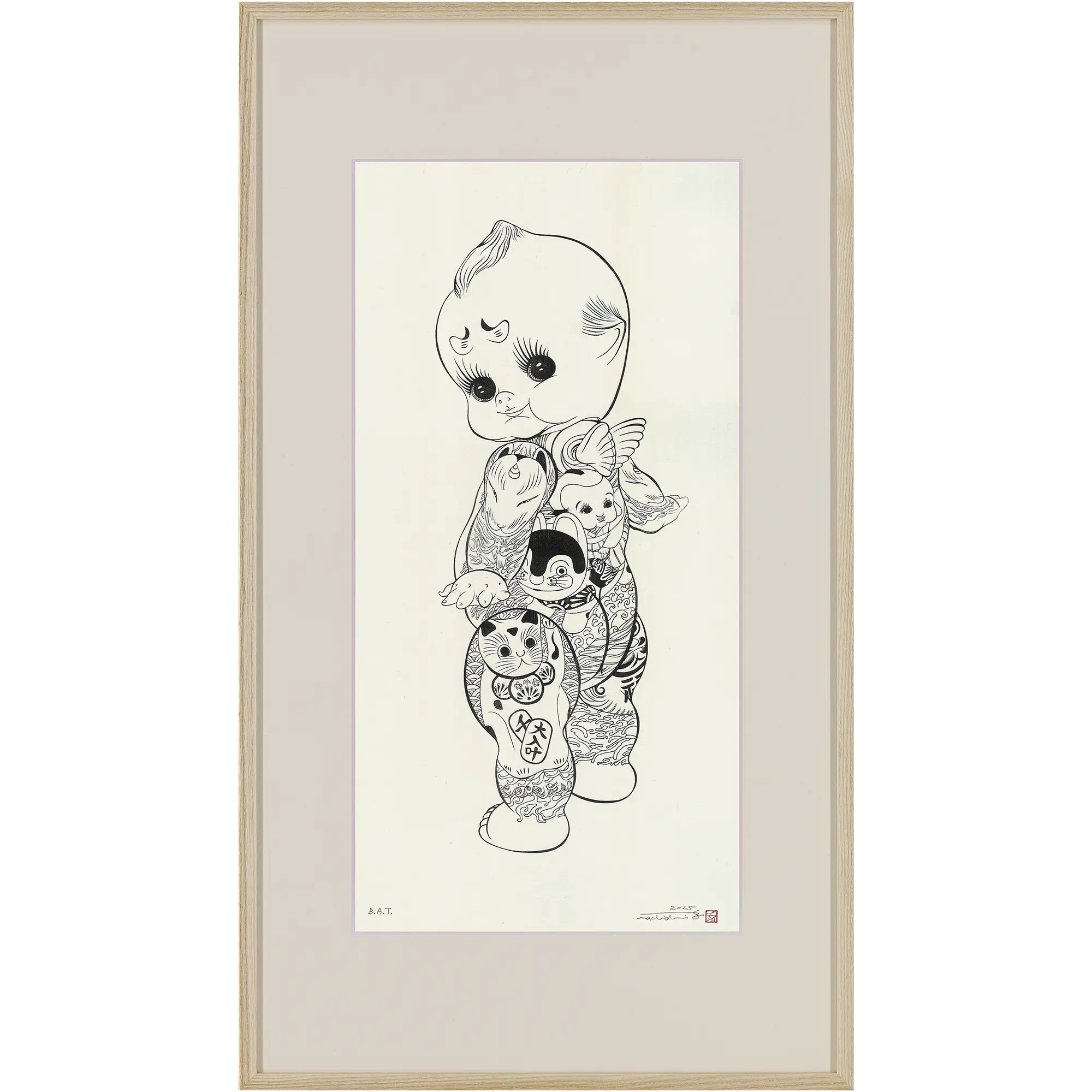 町田久美「ハレとケ -ke-」（白） 額付