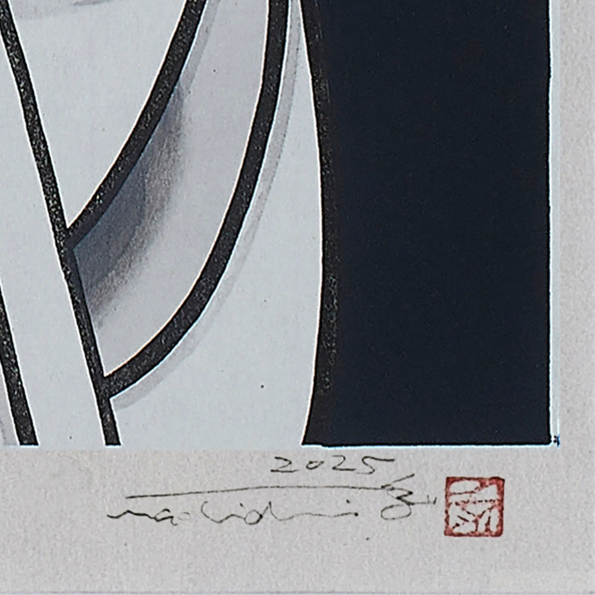 町田久美「雪の日 -long night-」サイン画像　Kumi Machida "Snow Day -long night-"