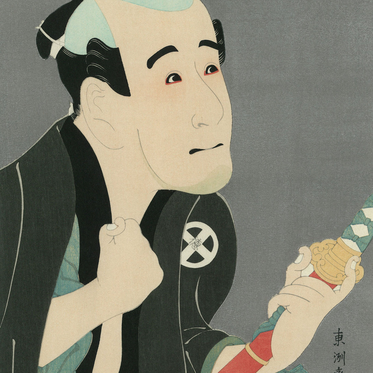 【浮世絵貼り絵アート】東洲斎写楽オマージュ／大谷徳次の奴袖助／和モダン 浮世絵貼り絵アート】東洲斎写楽オマージュ／大谷徳次の奴袖助