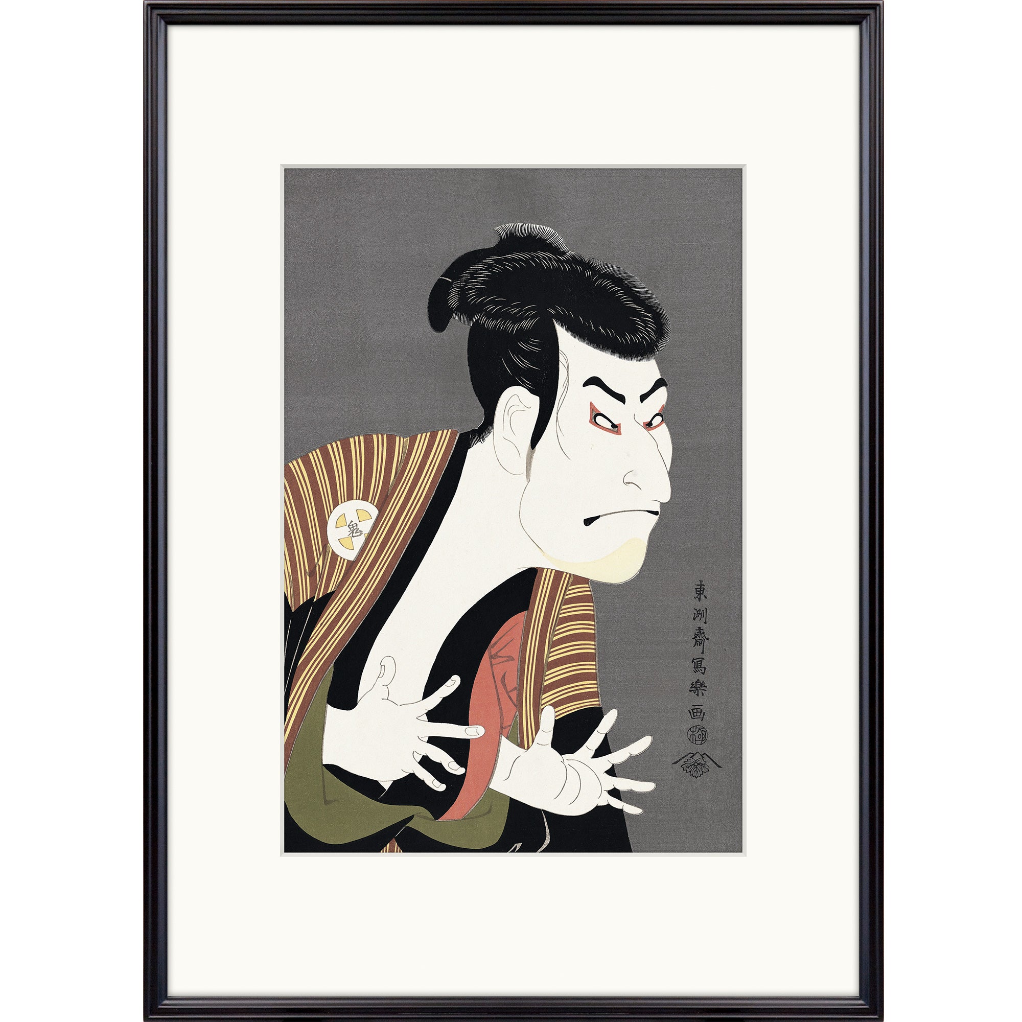 <Ukiyo-e for 2025> Set A: Four Masterpieces by Tsutaya Juzaburo in an Adachi Dark Brown Finish Frame