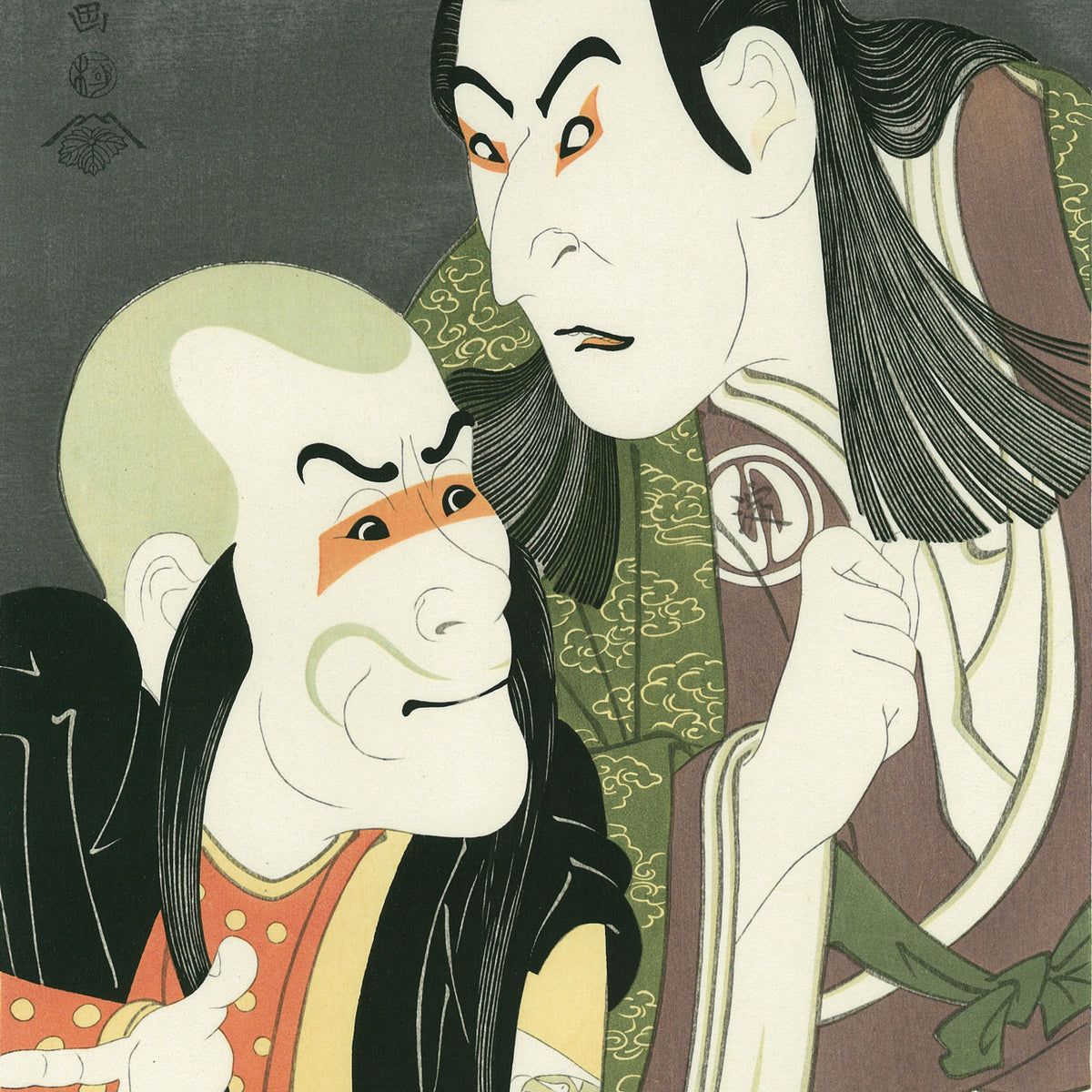 馬場梼男 木版画 「鬼とおじさん」 馬場梼男 「鬼とおじさん」 版画