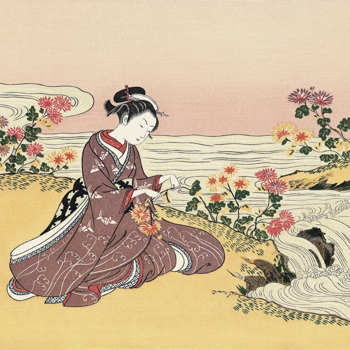 Suzuki Harunobu（鈴木春信） 鈴木春信「見立菊慈童