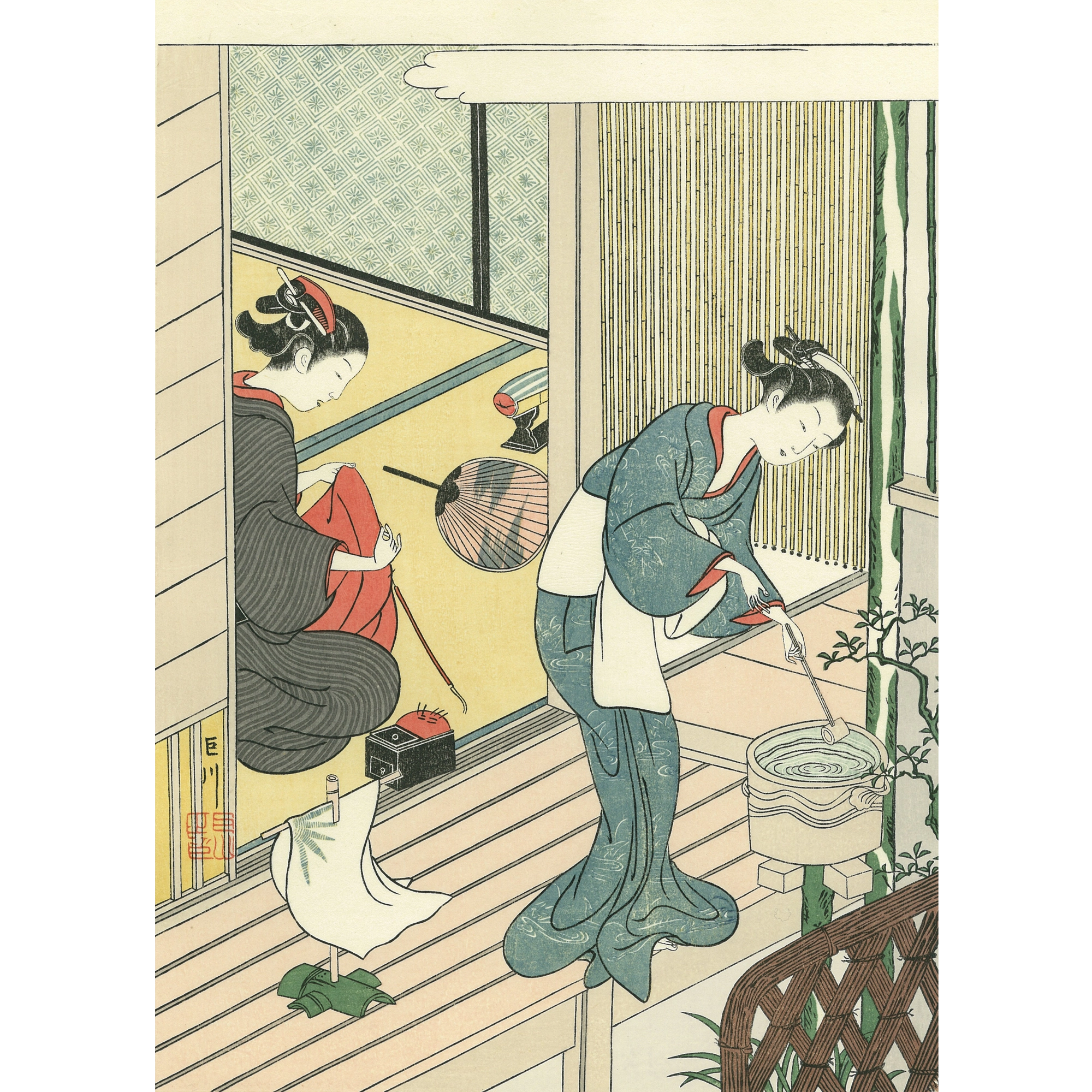 鈴木春信「座敷八景 手拭の帰帆」