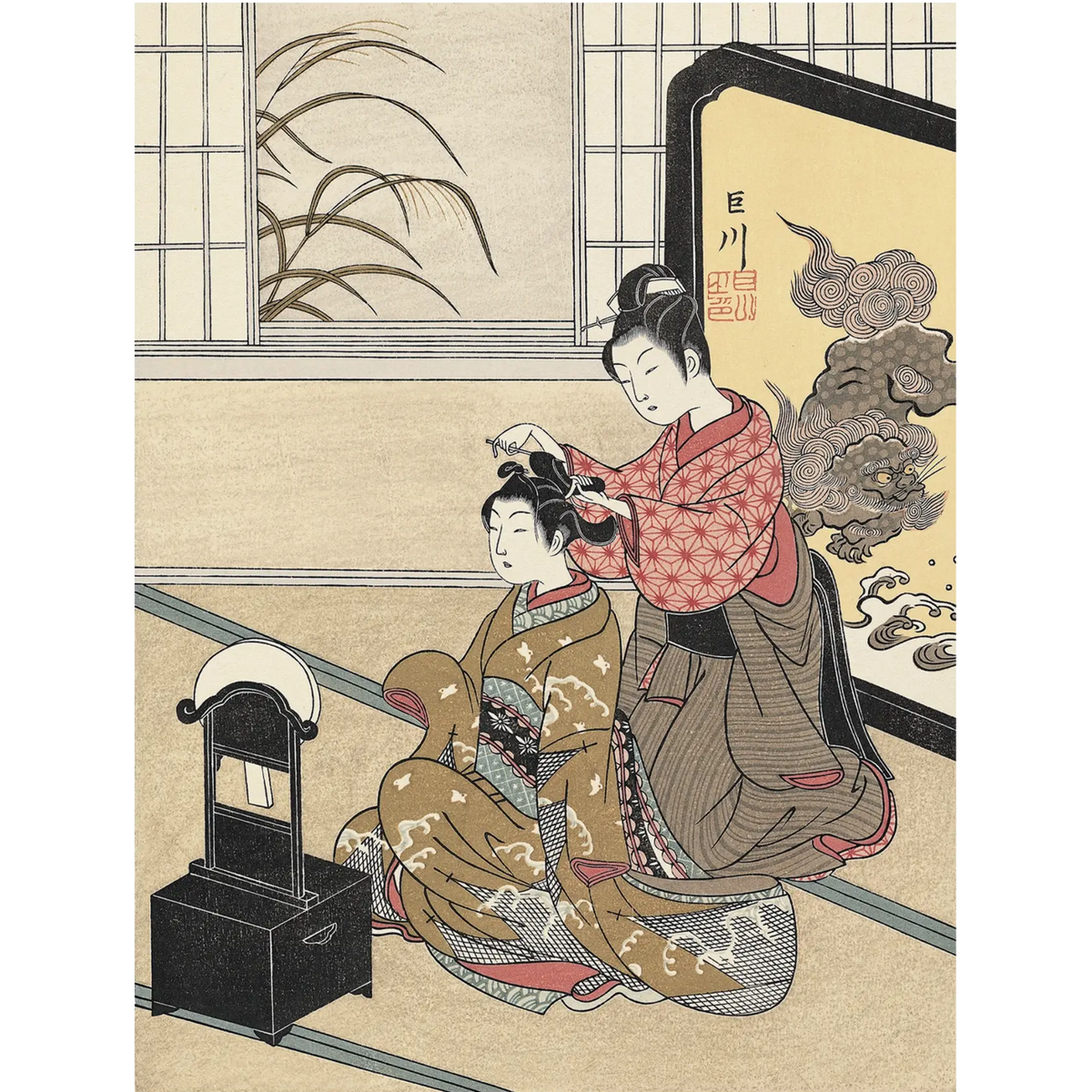 Suzuki Harunobu(鈴木春信) 鈴木春信「座敷八景 鏡台の秋月 Suzuki Harunobu(鈴木春信) 鈴木春信「座敷八景 鏡台の秋月