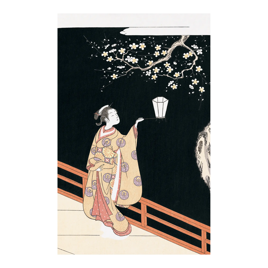 浮世絵　春信 鈴木春信による浮世絵「(Lovers Sharing an Umbrella)」