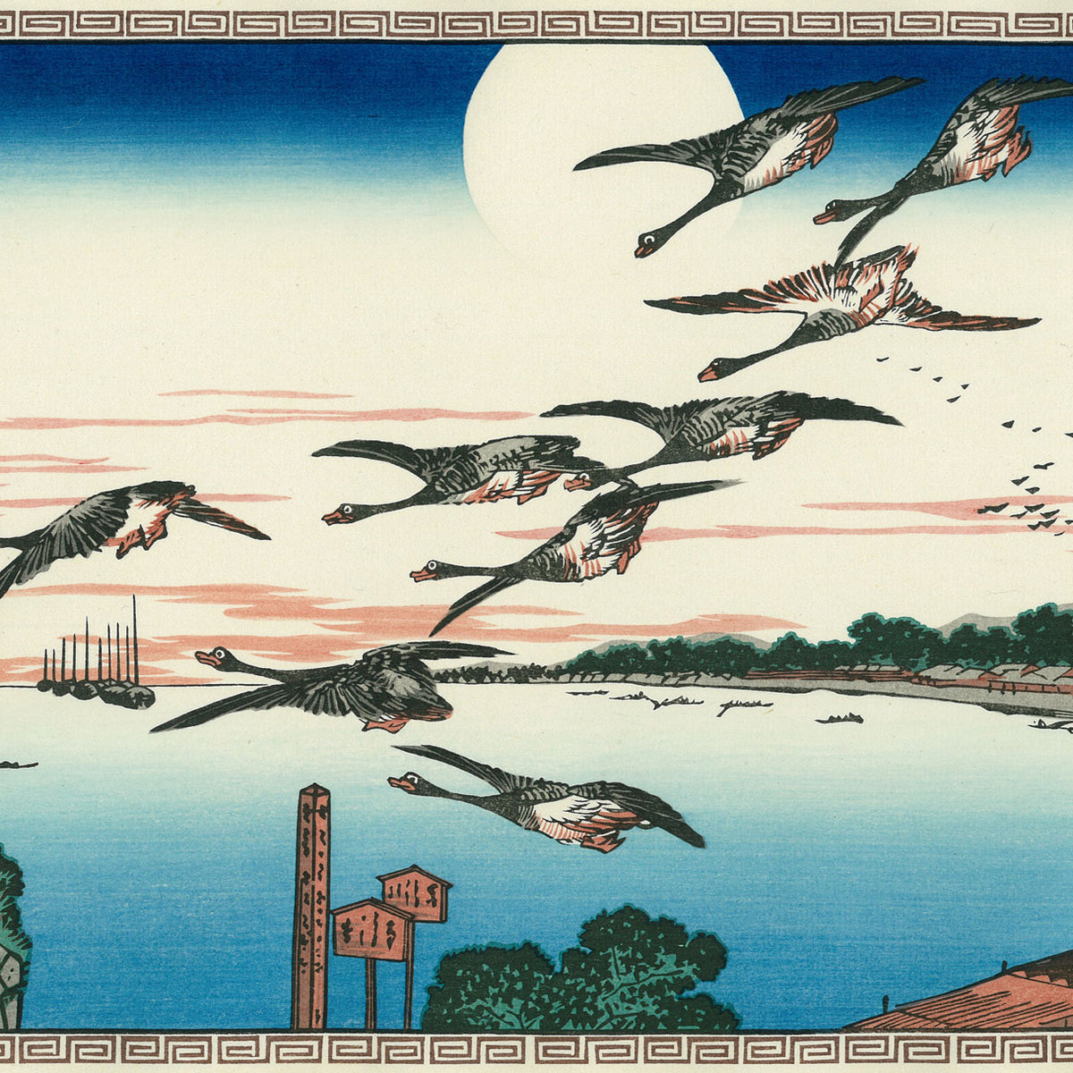 Utagawa Hiroshige（歌川広重） 東都名所 高輪之明月｜浮世絵・木 