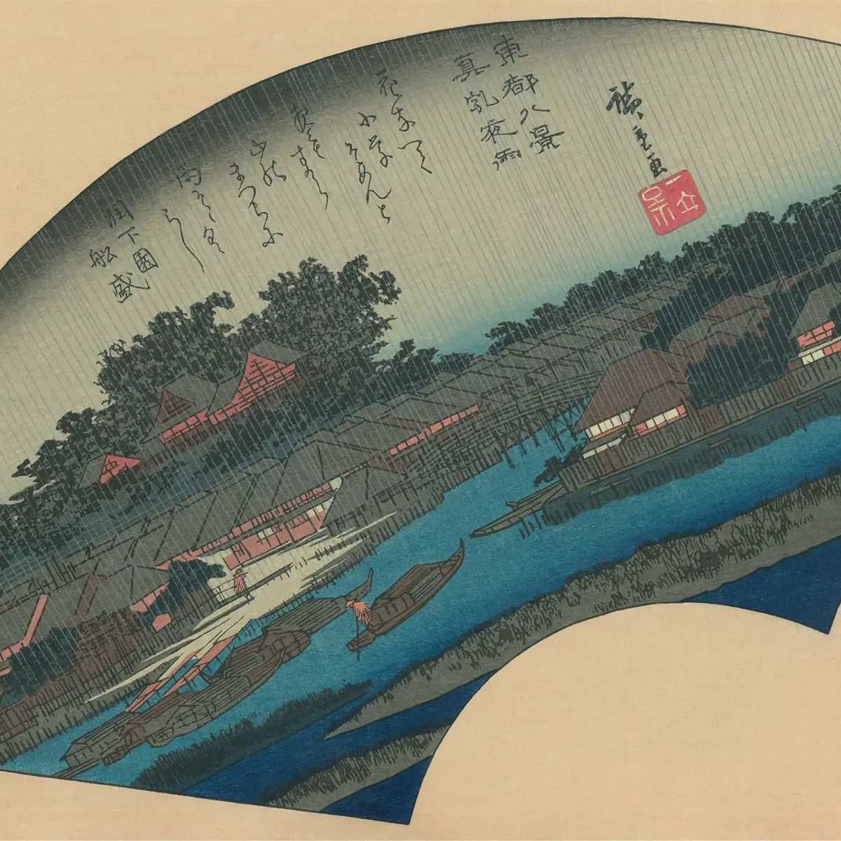 Utagawa Hiroshige(歌川広重) 歌川広重「東都八景 真乳夜雨 Utagawa Hiroshige(歌川広重) 歌川広重「東都八景 真乳夜雨