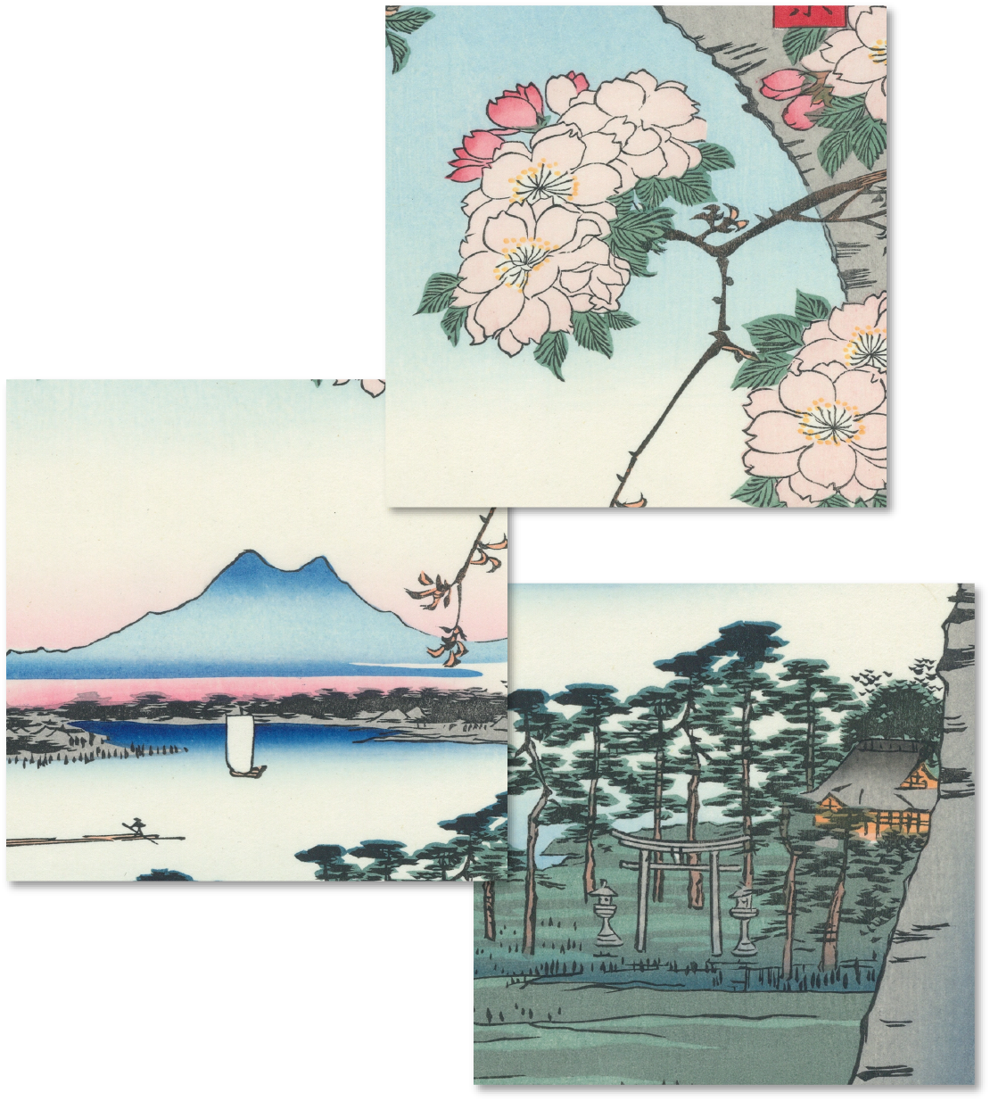 安藤広重・稀版浮世絵・名所 江戸百景の内「蒲田梅林」・手摺木版・大