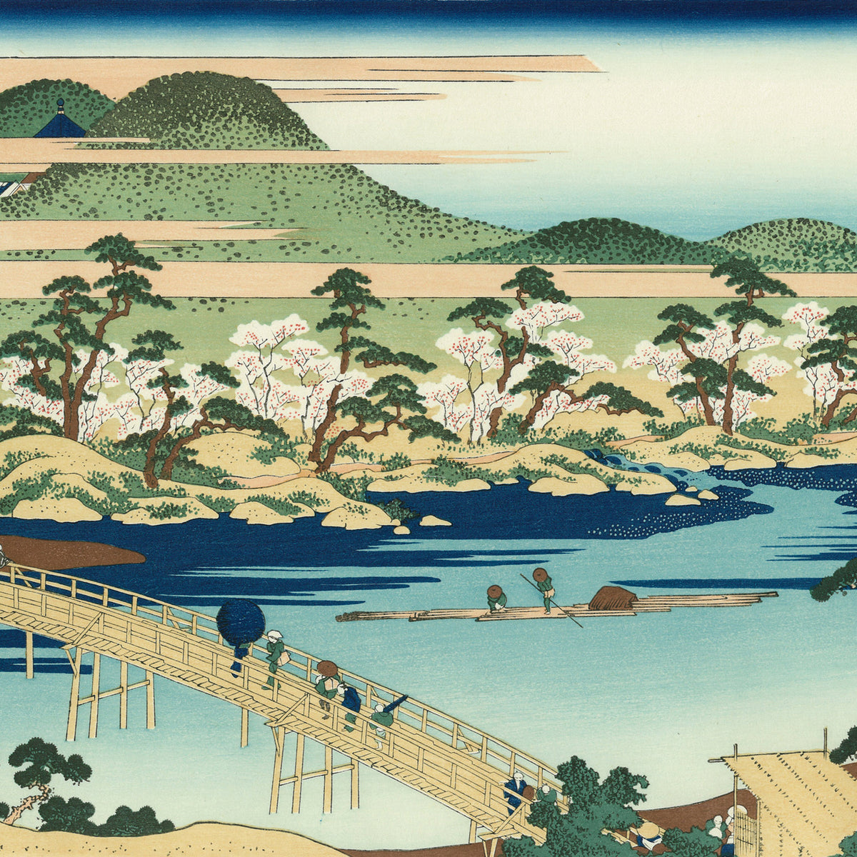 Katsushika Hokusai（葛飾北斎） 諸国名橋奇覧 山城あらし山吐月橋 