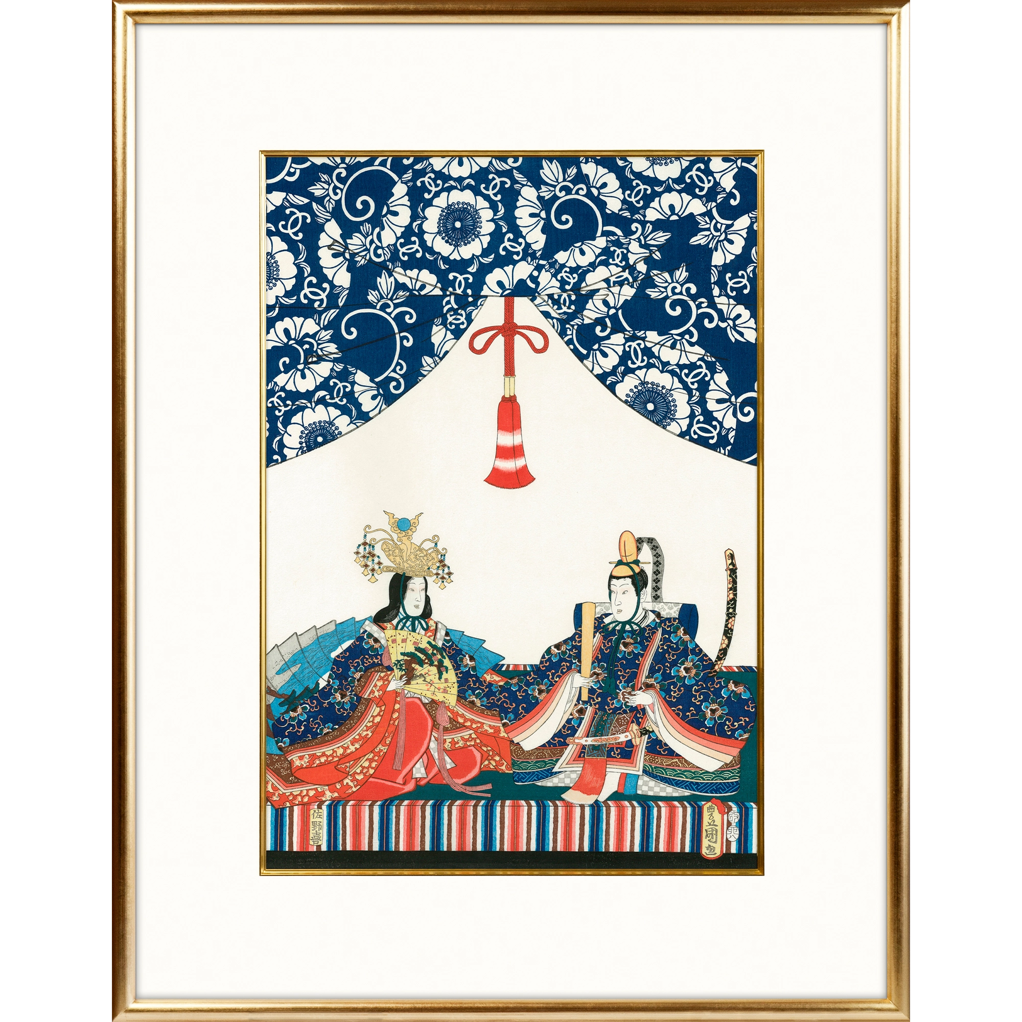 歌川国貞（三代豊国）「内裏びな」額付き｜桃の節句・初節句のお祝いに 浮世絵のひな人形