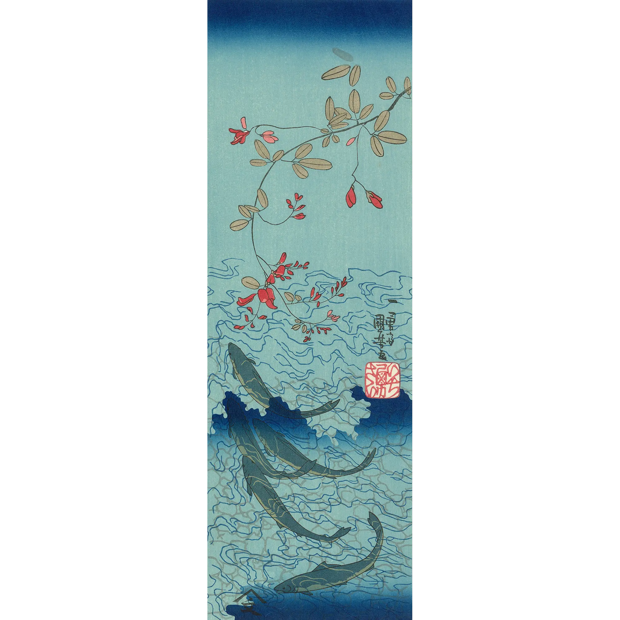 歌川国芳「萩に鮎」アダチ版復刻浮世絵