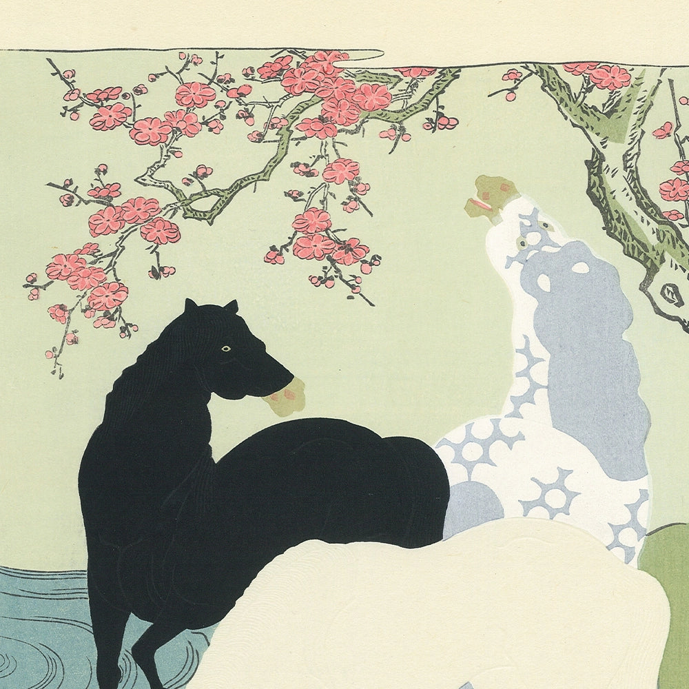 早春図◇歌川国貞◇江戸時代 木版浮世絵◇「園の梅ゆかりの