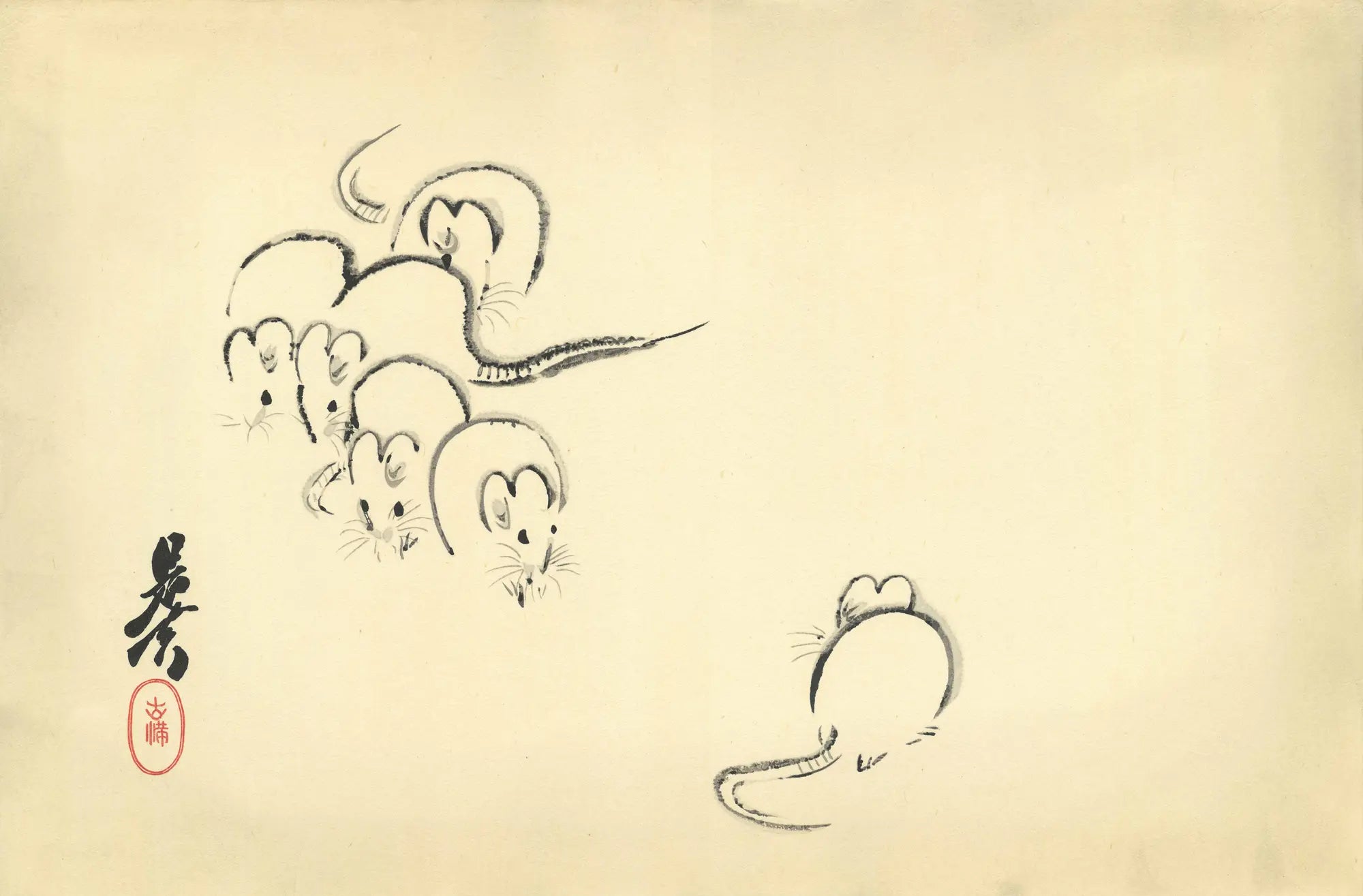 柴田是真「大黒鼠」アダチ版復刻浮世絵